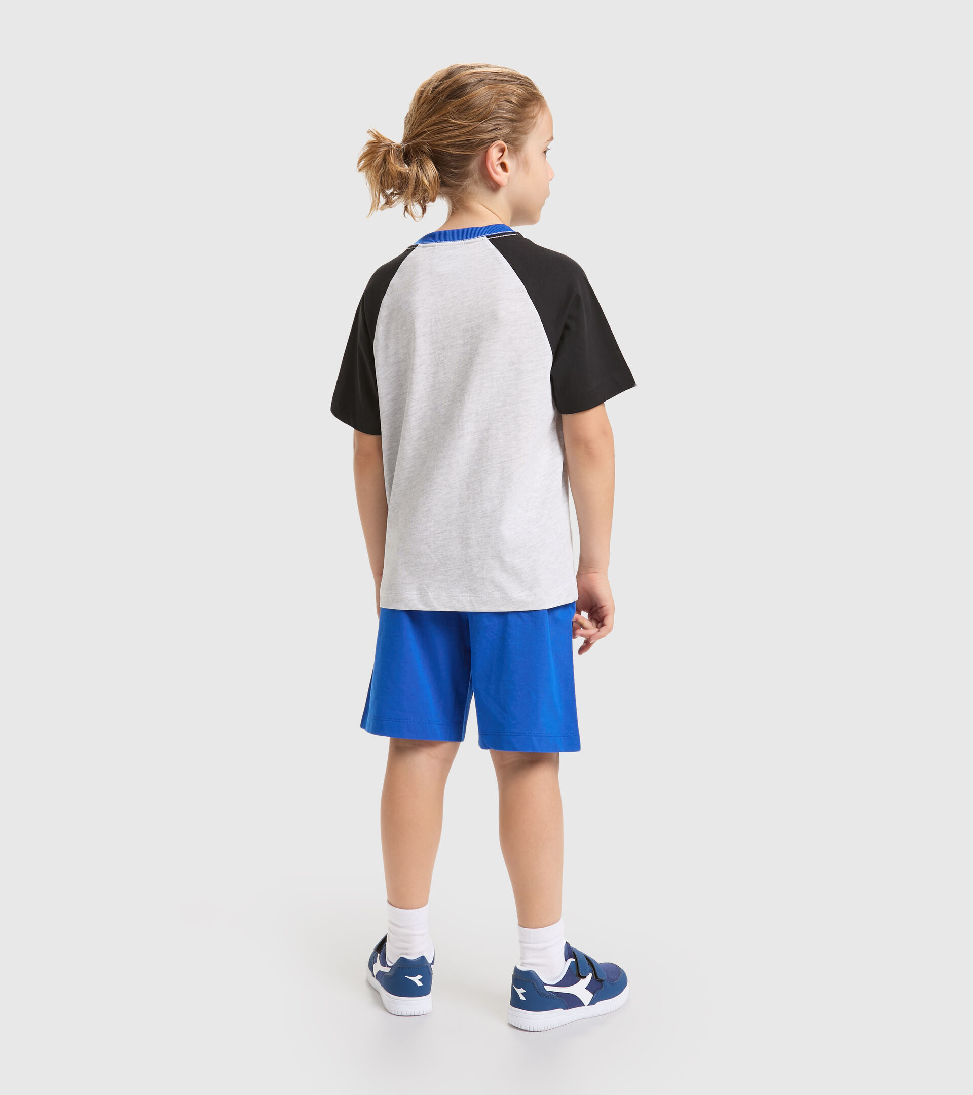 Cotton shorts/T-shirt set - Boys JB.SET SS SCORE SUPER WHITE/LIGHT GRAY MELANGE - Diadora