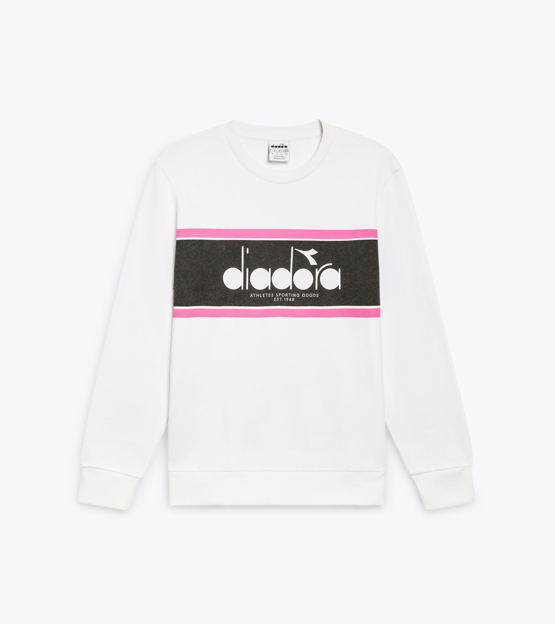 Sweatshirt aus Baumwolle mit rundem Ausschnitt - alle Geschlechter SWEATSHIRT CREW LOGO STRAHLEND WEISSE - Diadora