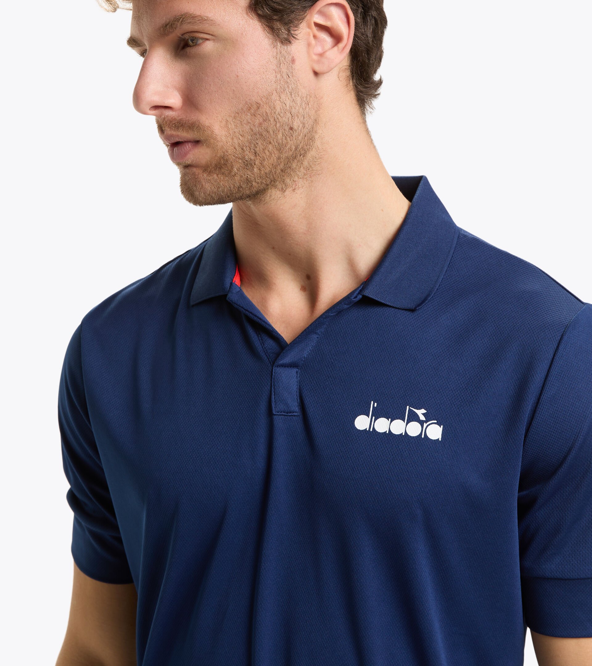 Short-sleeved tennis polo-shirt - Men SS CORE POLO SALTIRE NAVY - Diadora