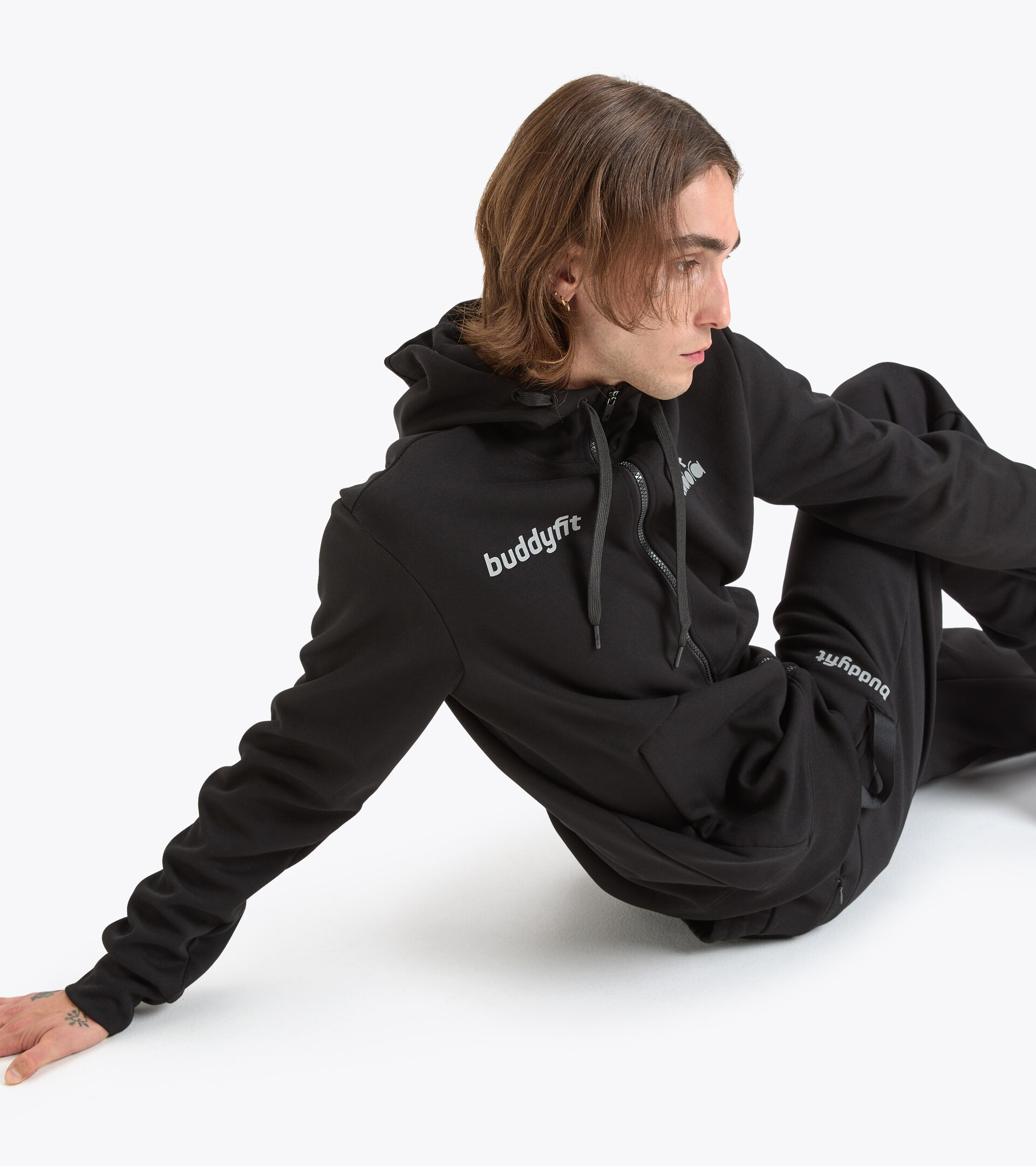 Training sweatshirt - Men’s HD FZ SWEAT BUDDYFIT BLACK - Diadora