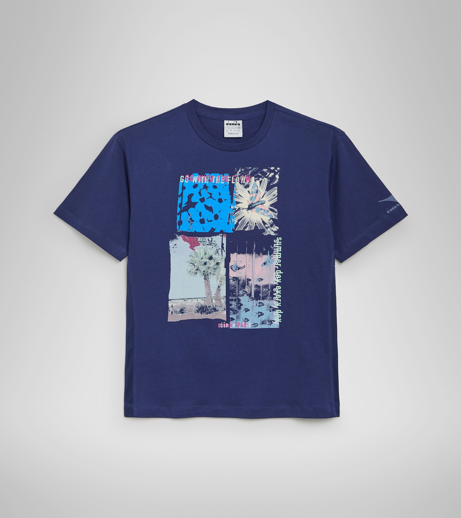 Cotton sports T-shirt - Women L. T-SHIRT SS FLOW DEEP COBALT BLUE - Diadora