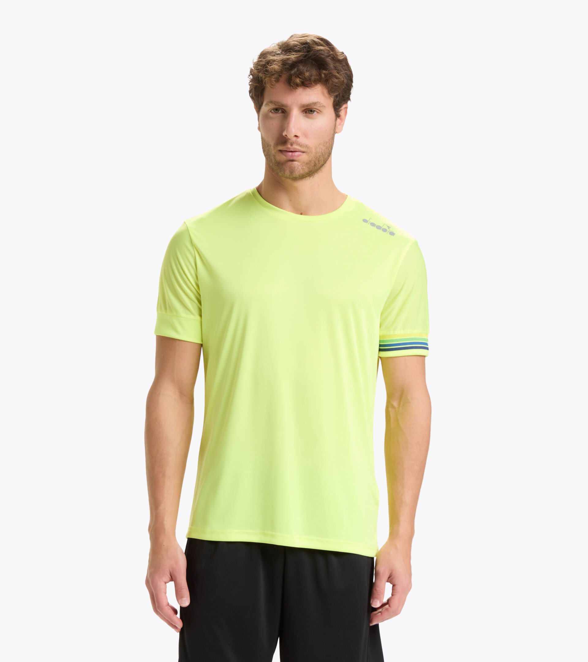 Lauf-T-Shirt mit kurzem Arm - Herren SS CORE TEE NEON YELLOW - Diadora