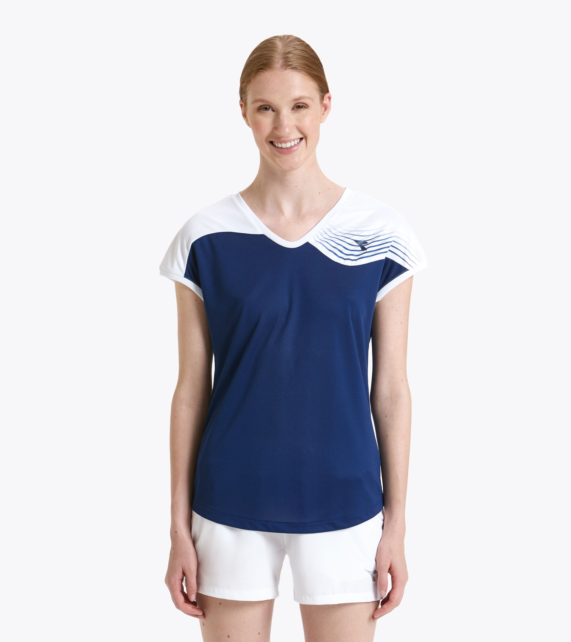 T-shirt de tennis - Femme L. T-SHIRT COURT BLEU DOMAINE - Diadora