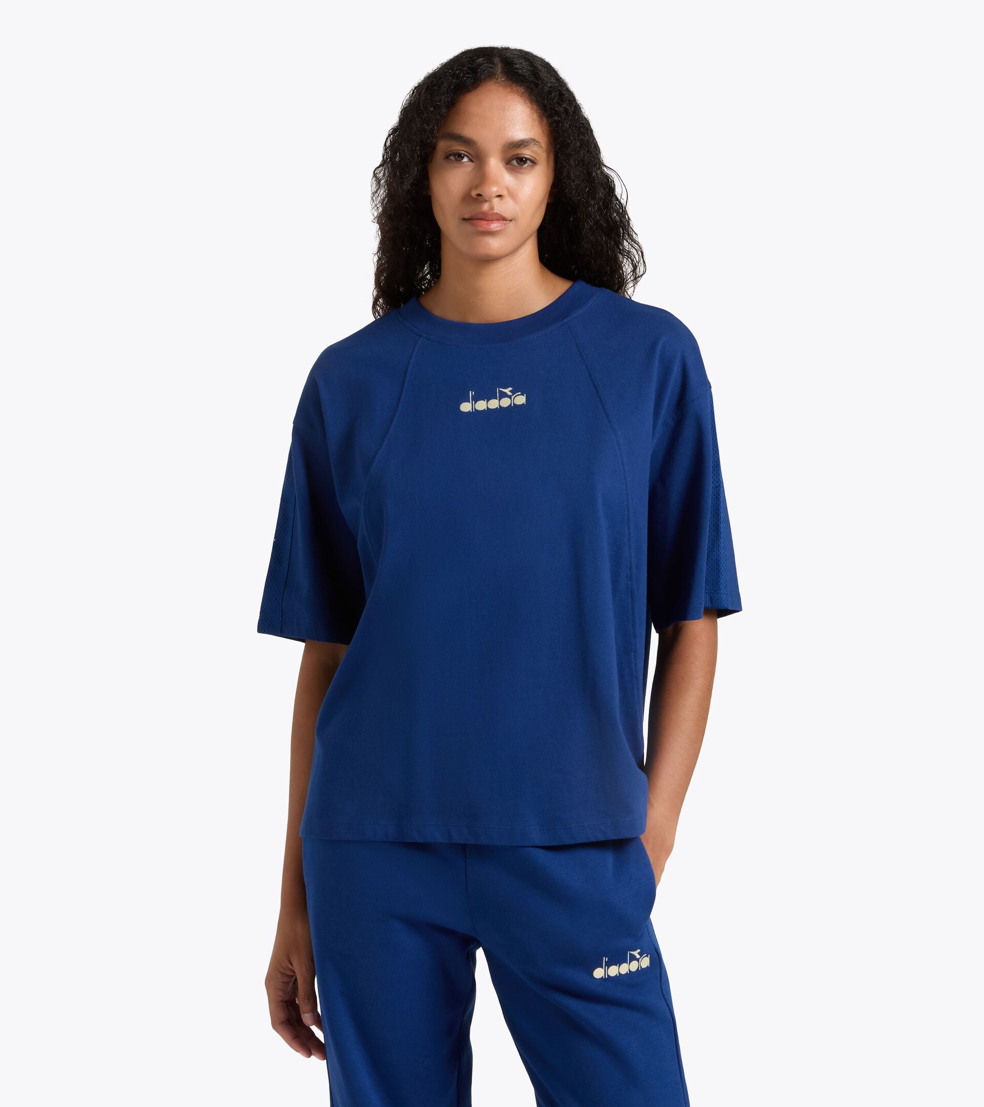 Short-sleeved T-shirt - Regular fit - Women's L. T-SHIRT SS LOGO SALTIRE NAVY - Diadora