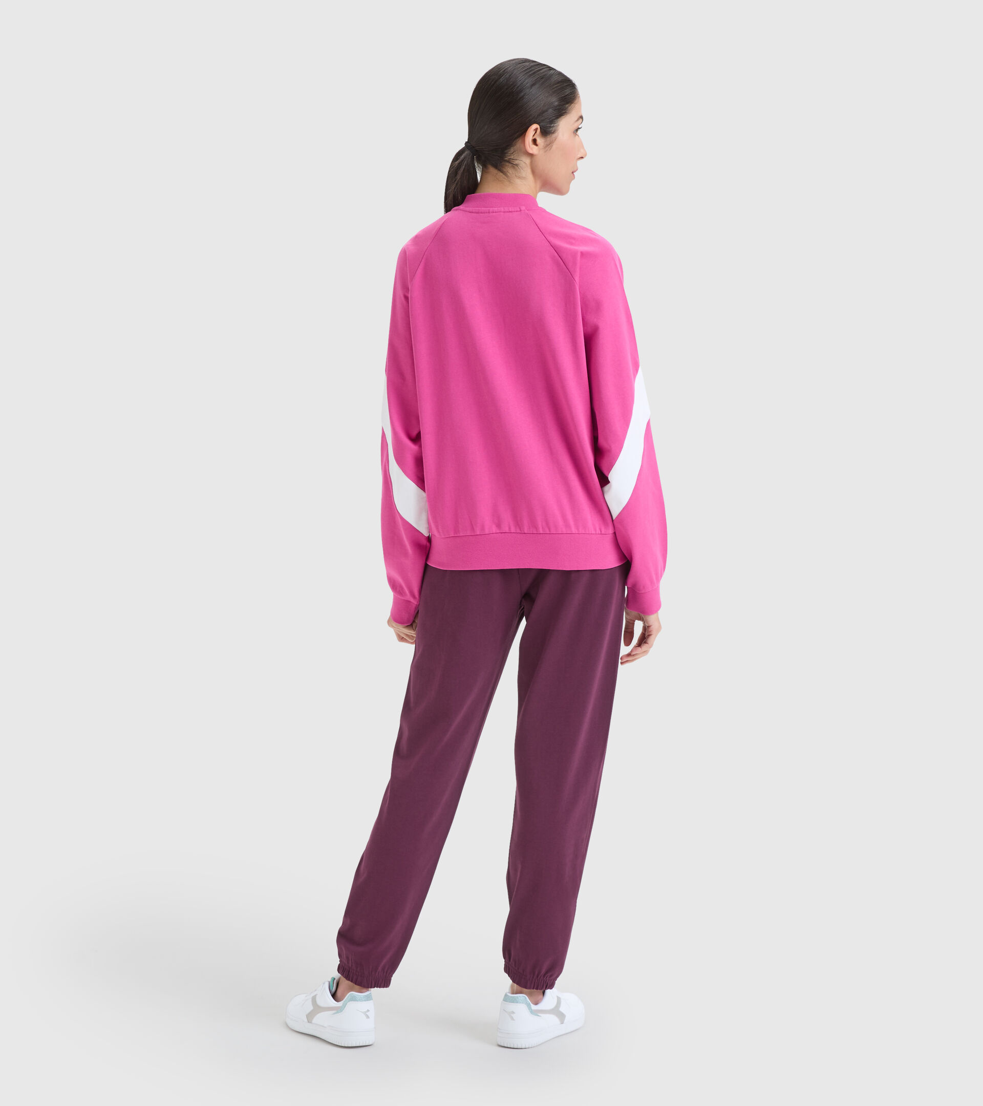 Chándal deportivo de algodón - Mujer L.TRACKSUIT FZ CORE ROSA IBIS - Diadora