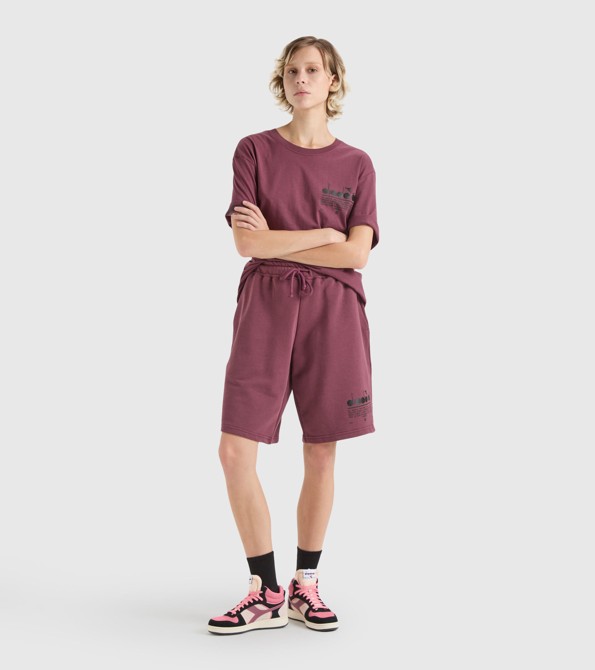 Cotton shorts - Unisex BERMUDA MANIFESTO AFRICAN VIOLET - Diadora