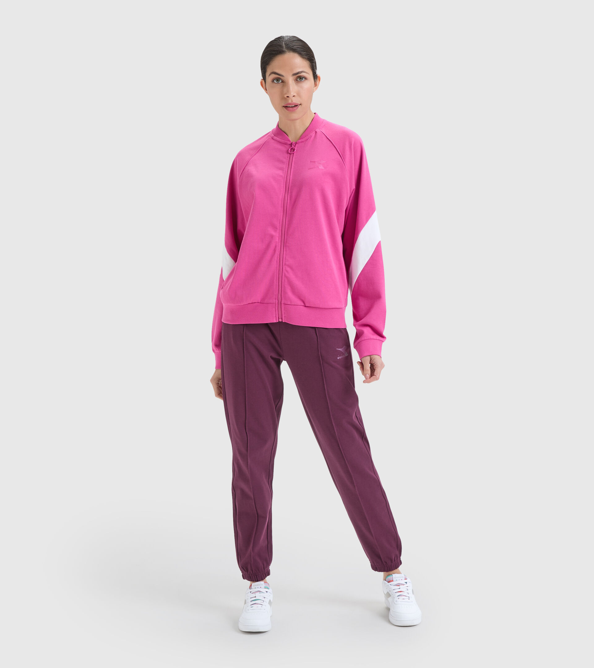 Tuta sportiva in cotone - Donna L.TRACKSUIT FZ CORE ROSA IBIS - Diadora