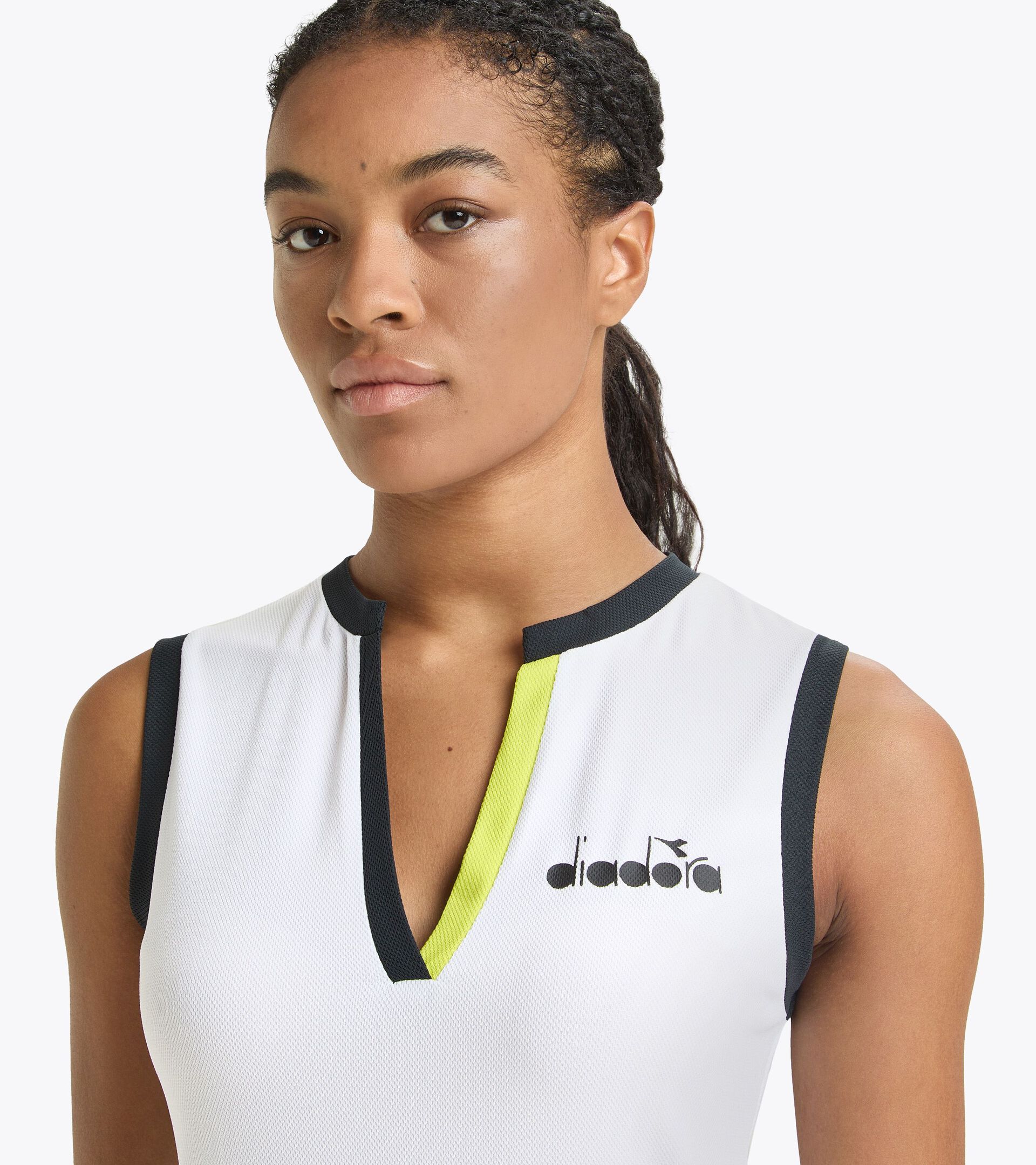 Tennis tank top - Women L. TANK ICON OPTICAL WHITE/BLACK - Diadora