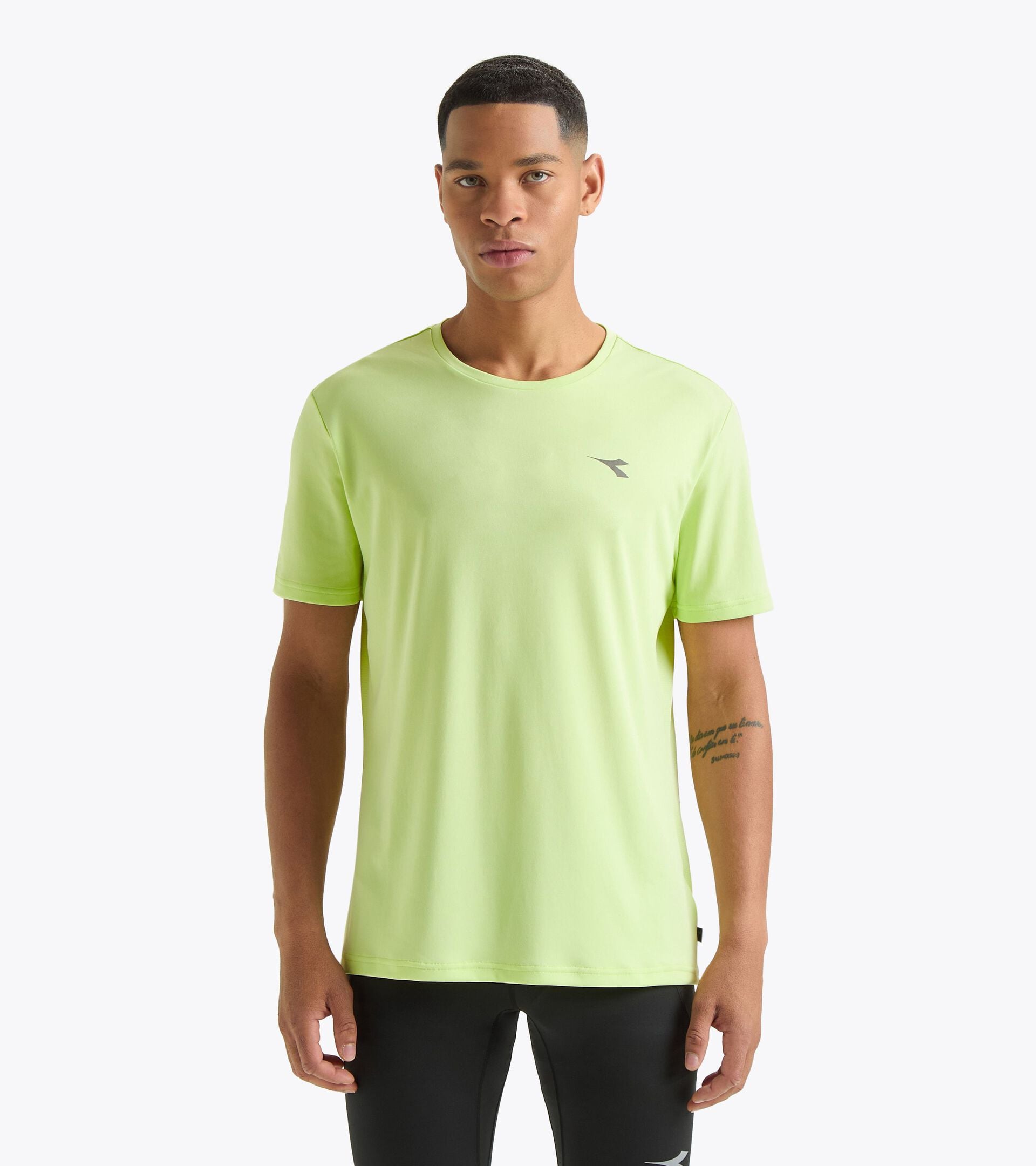 Sports t-shirt - Men RUN SS T-SHIRT SHADOW LIME - Diadora