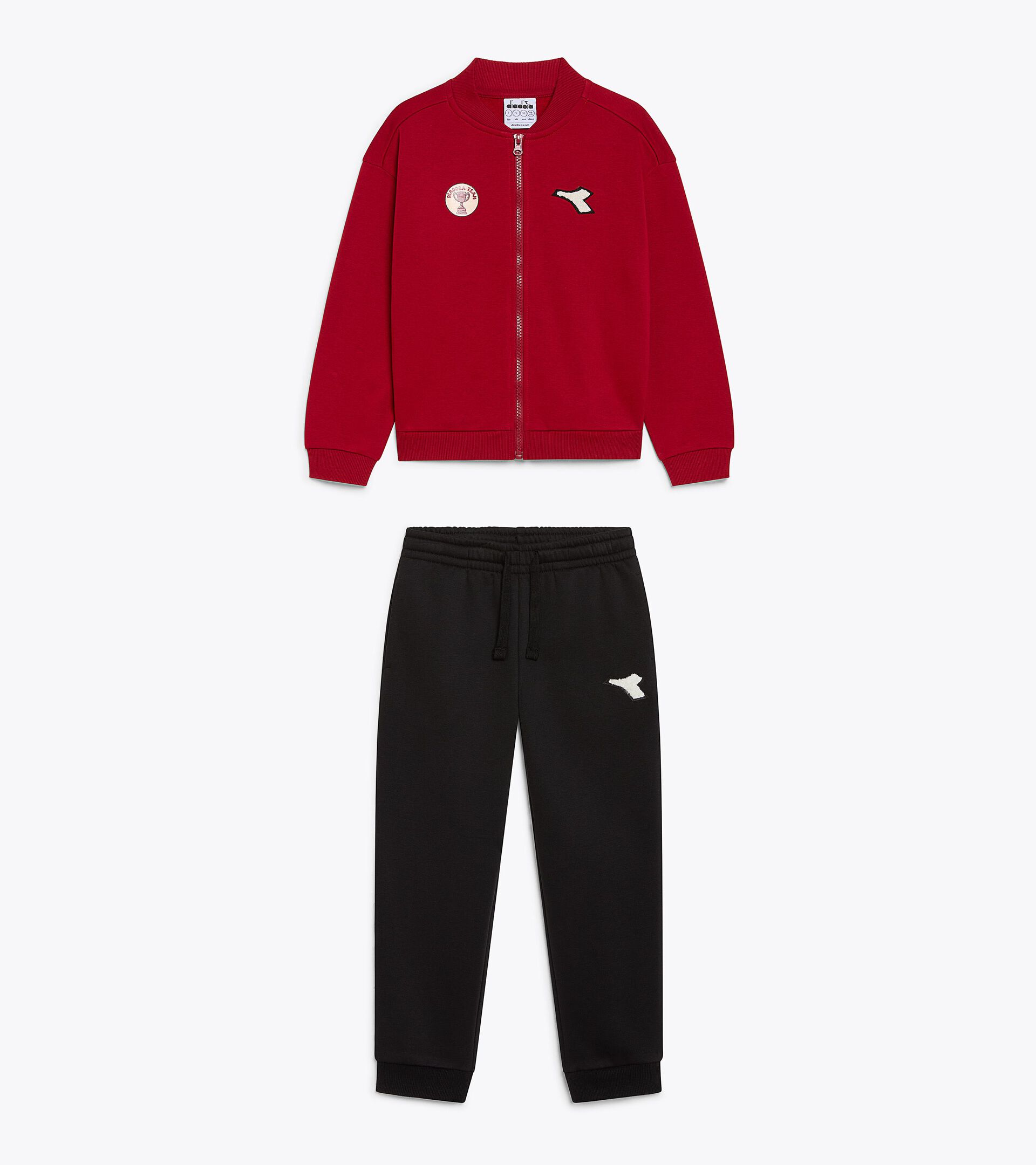 Cotton-look tracksuit - Regular fit - Boys JB. TRACKSUIT FZ LOGO (BR) EMBOLDENED - Diadora