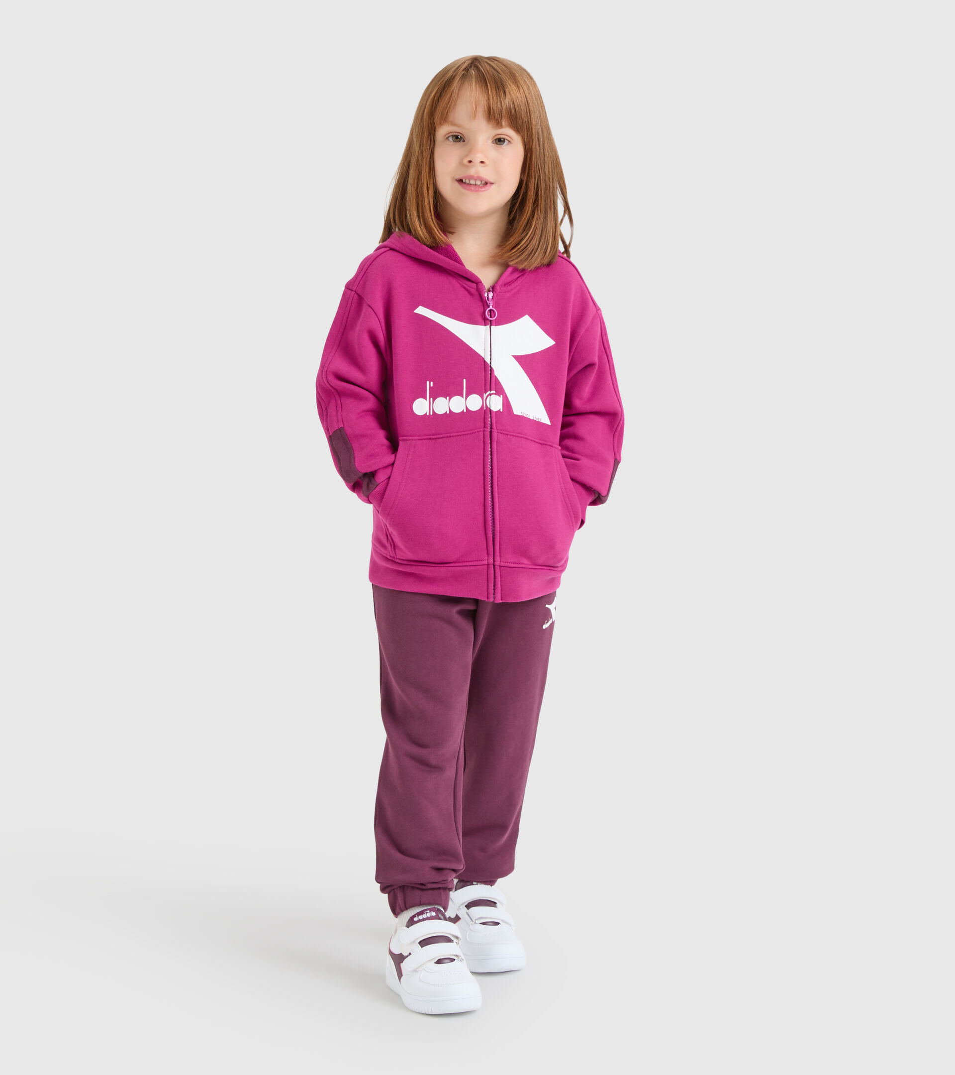 Sports tracksuit - Kids JU.TRACKSUIT HD FZ CHROMIA VIOLET RASPBERRY - Diadora