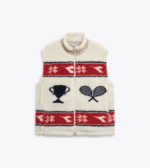 Reversible fleece jacket - Exclusive e-commerce & Cortina Store - All-gender REVERSIBLE POLAR FLEECE VEST WHITE - Diadora