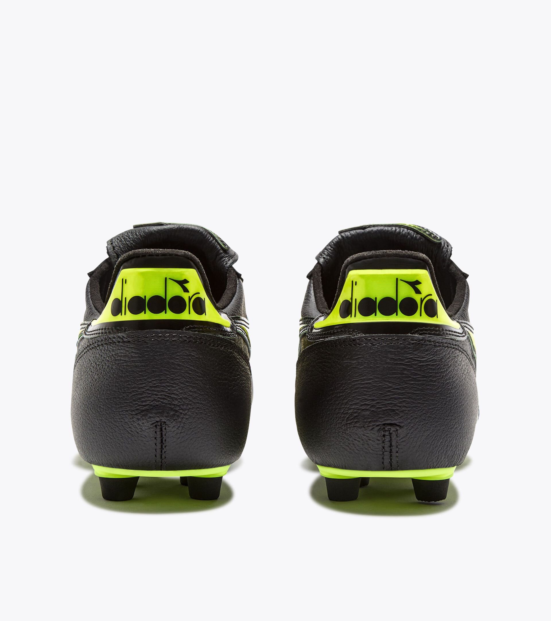 Made In Italy calcio shoe for firm grounds - All-gender BRASIL ICON ITA OG LT+ MDPU BLACK/FLUO YELLOW DIADORA - Diadora