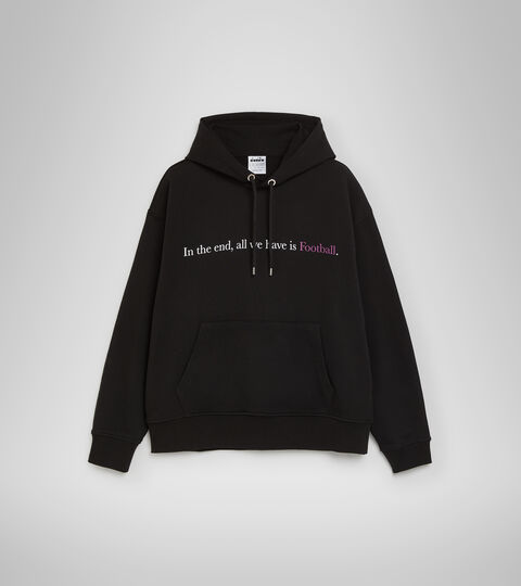 HOODIE CLASSIC STORY RB, BLACK Throwback sports sweatshirt - Unisex HOODIE CLASSIC STORY RB BLACK - Diadora
