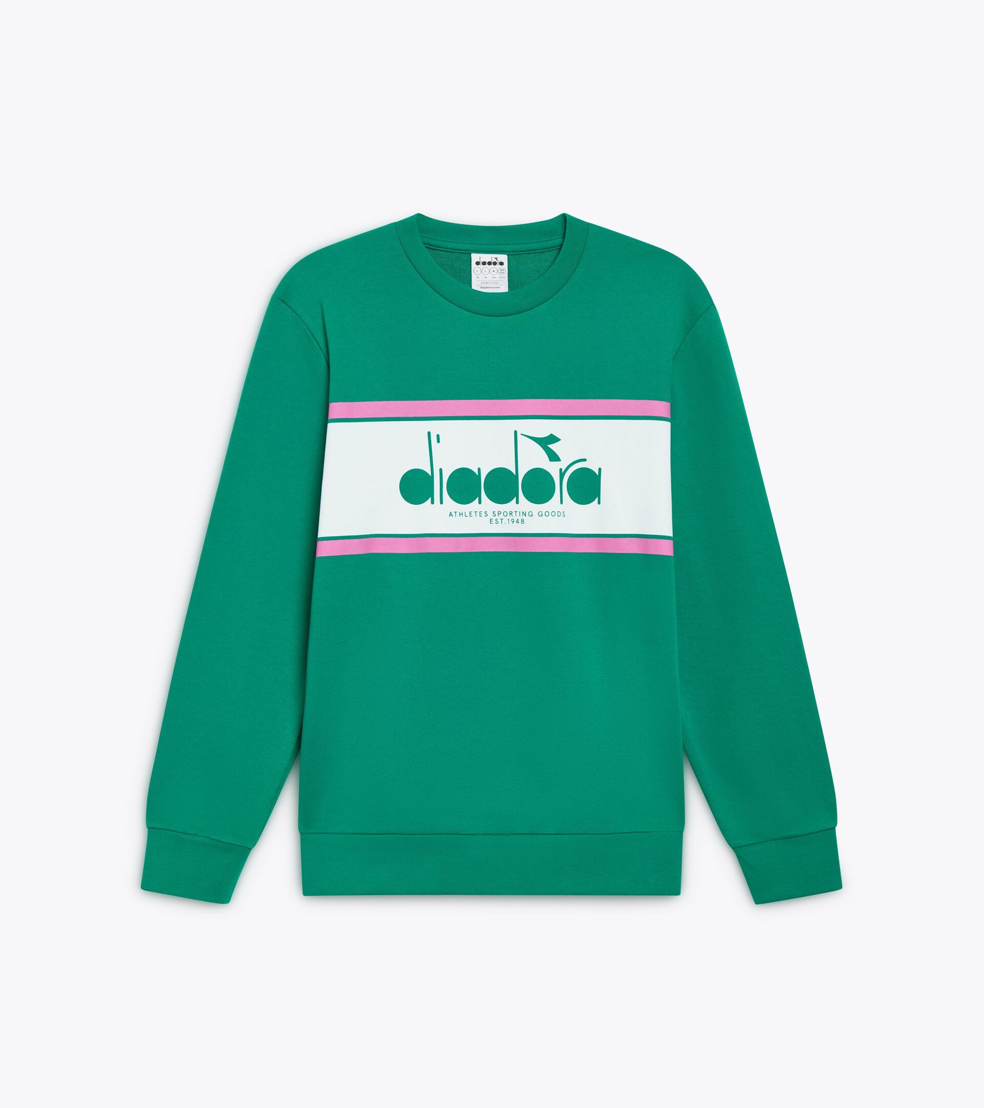 Cotton crewneck - All-Gender SWEATSHIRT CREW LOGO GREEN 562 C - Diadora