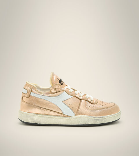 Chaussures Heritage - Femme MI BASKET ROW CUT SILVER USED W ABRICOT FARD - Diadora