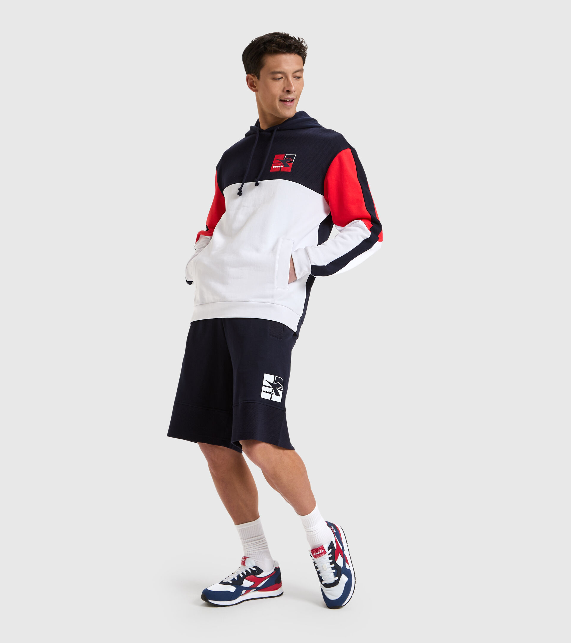 Cotton sweatshirt - Men HOODIE SWEAT WEAVE OPTICAL WHITE - Diadora