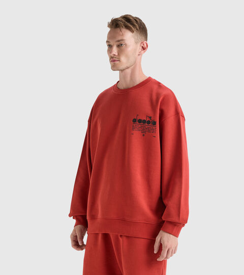 Sudadera de algodón - Unisex SWEATSHIRT CREW MANIFESTO MARRON BOSSA NOVA - Diadora