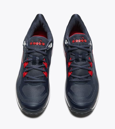 TROFEO 2 AG PKL, BLUE CORSAIR/WHITE/FIERY RED Pickleball shoes for hard surfaces or clay courts - Men TROFEO 2 AG PKL BLUE CORSAIR/WHITE/FIERY RED - Diadora