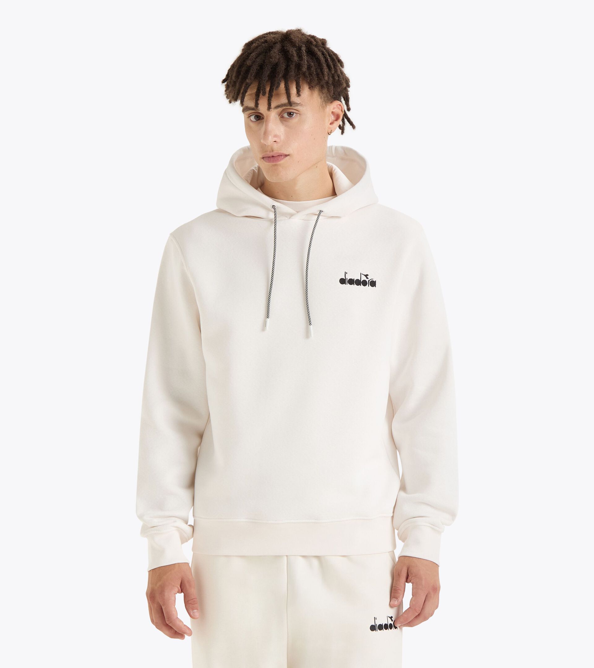 Sporty hoodie - All-Gender HOODIE ROUTE WHITE ALYSSUM - Diadora