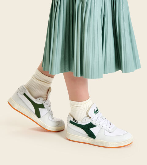 MI BASKET ROW CUT TERRY, WIESS/EDENGRUEN Heritage-Schuh - Unisex MI BASKET ROW CUT TERRY WIESS/EDENGRUEN - Diadora