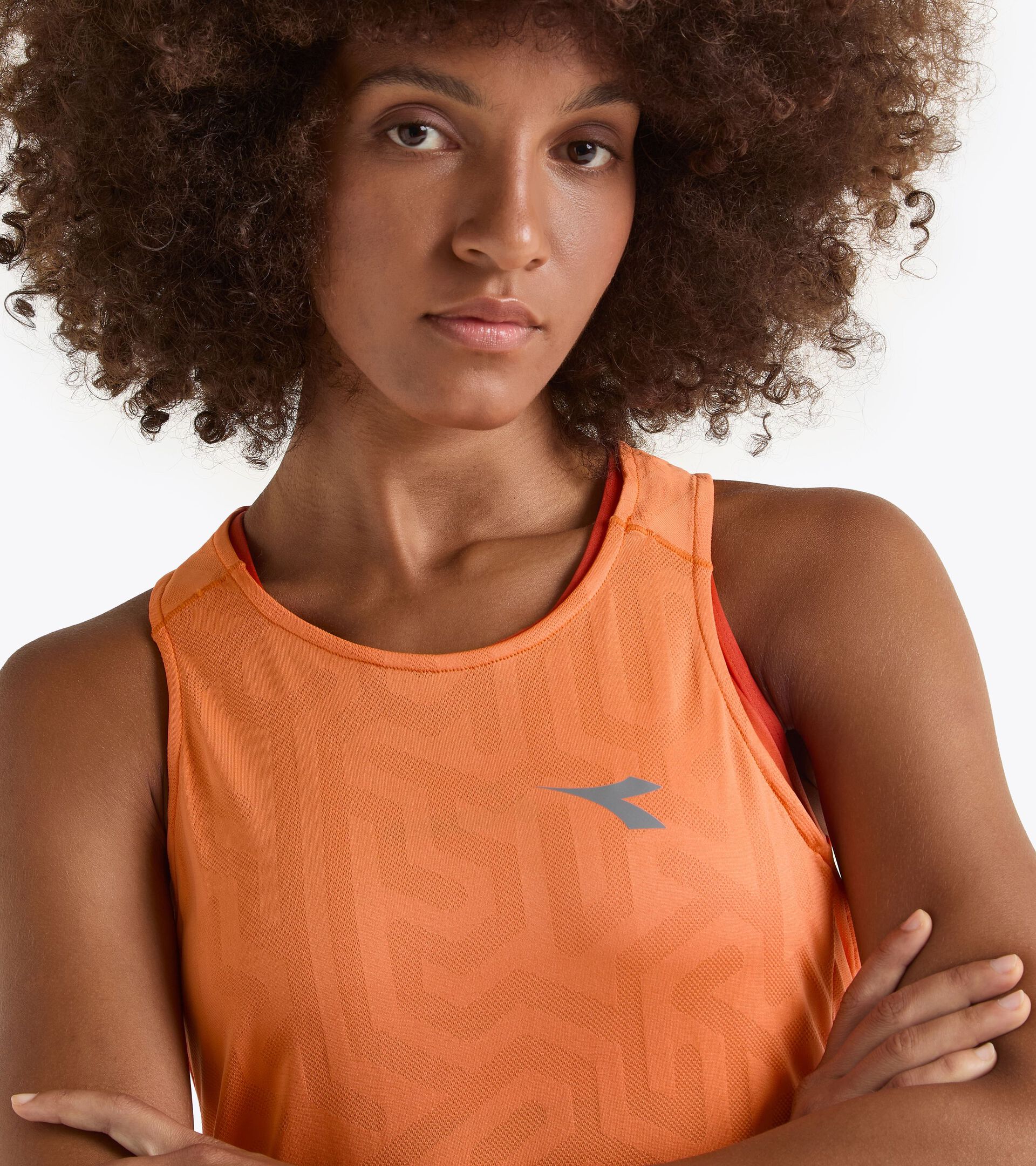 Running tank - Coolcore light fabric - Women’s L. SUPER LIGHT TANK ORANGE NECTARINE - Diadora