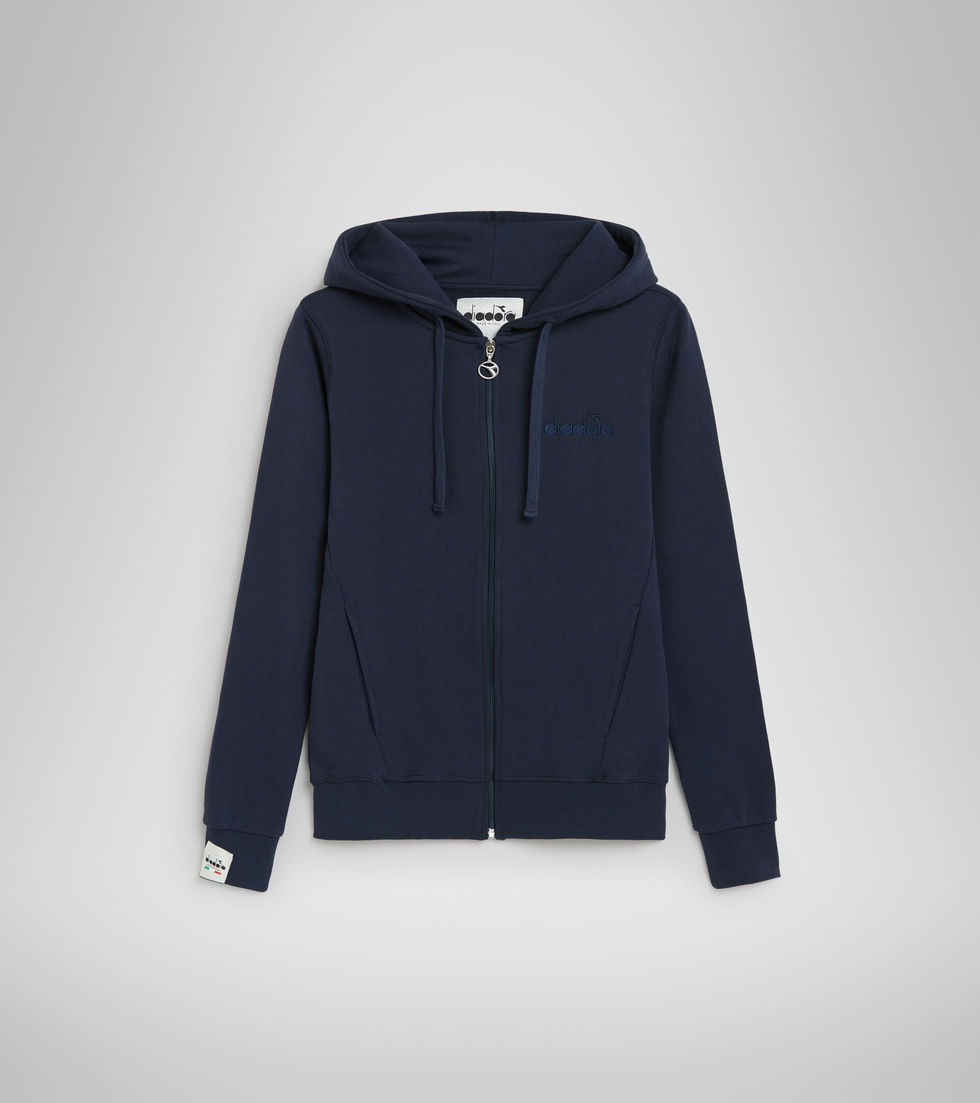 Hooded sweatshirt - Made in Italy - Women L. HOODIE FZ MII BLUE CORSAIR - Diadora