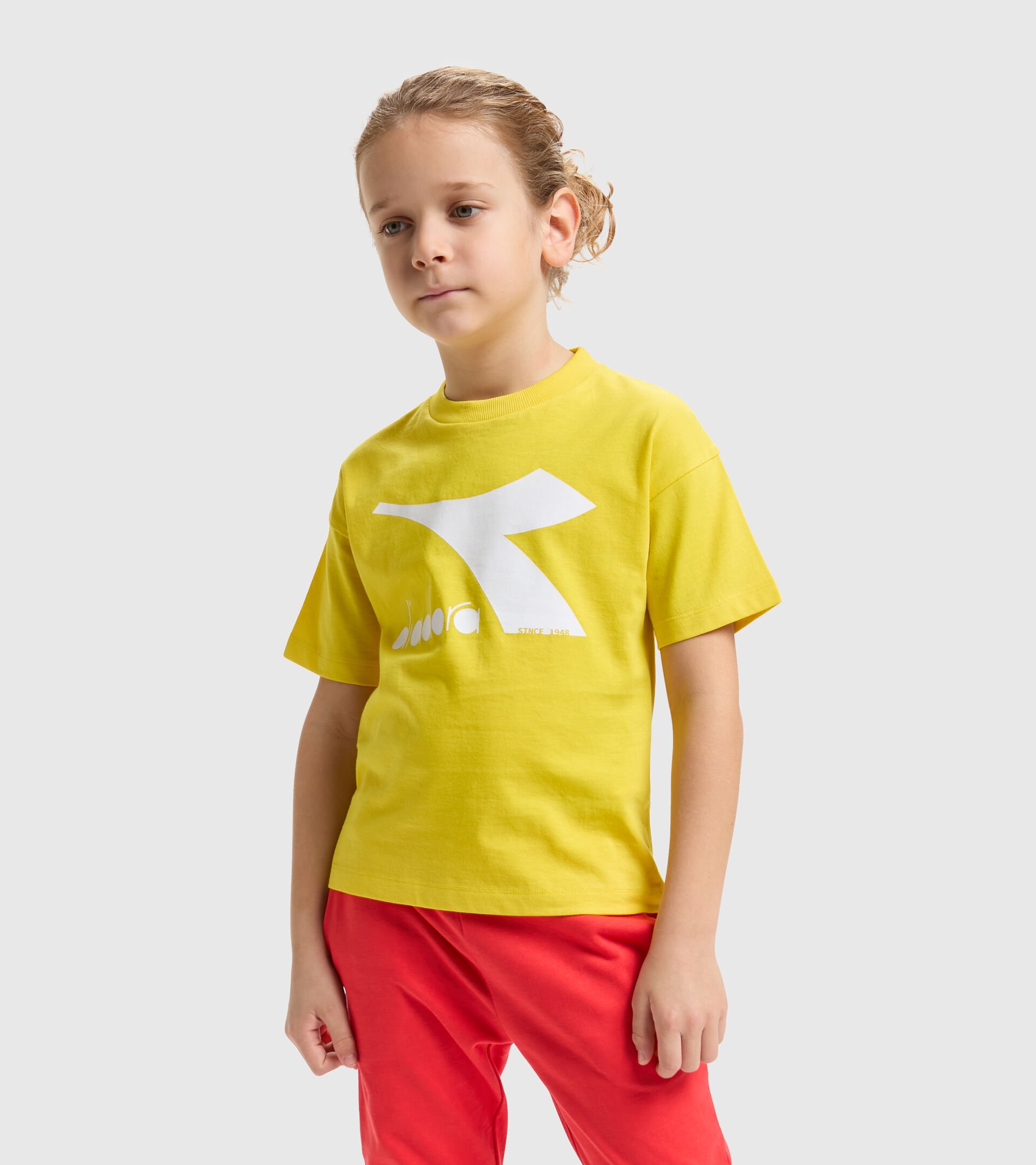 Camiseta de algodón juvenil - Unisex JU.T-SHIRT SS BL RAINBOW LENTE AMARILLA - Diadora