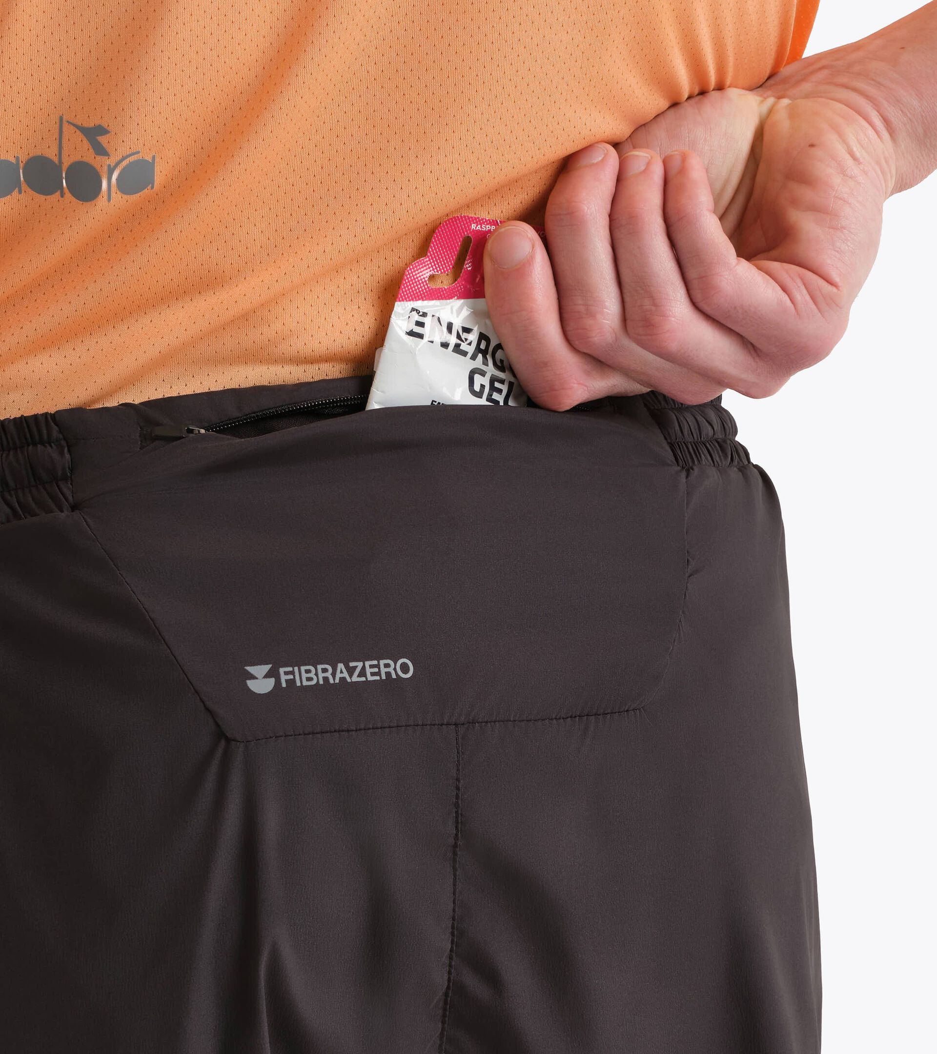 Short fendu FIBRAZERO 3&rsquo;&rsquo;  - Running - Homme SPLIT SHORTS 3 SUPER LIGHT FIBRAZERO NOIR - Diadora
