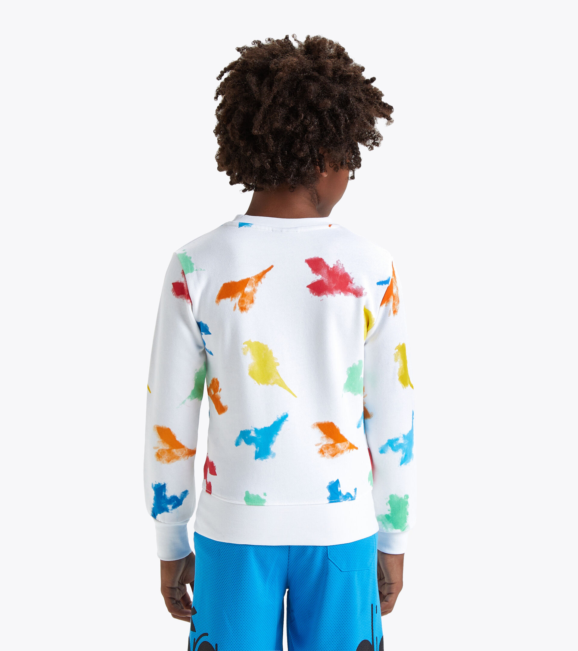 Felpa logo girocollo - Bambino JB.SWEATSHIRT CREW WATER COLOR BIANCO PAPIRO - Diadora