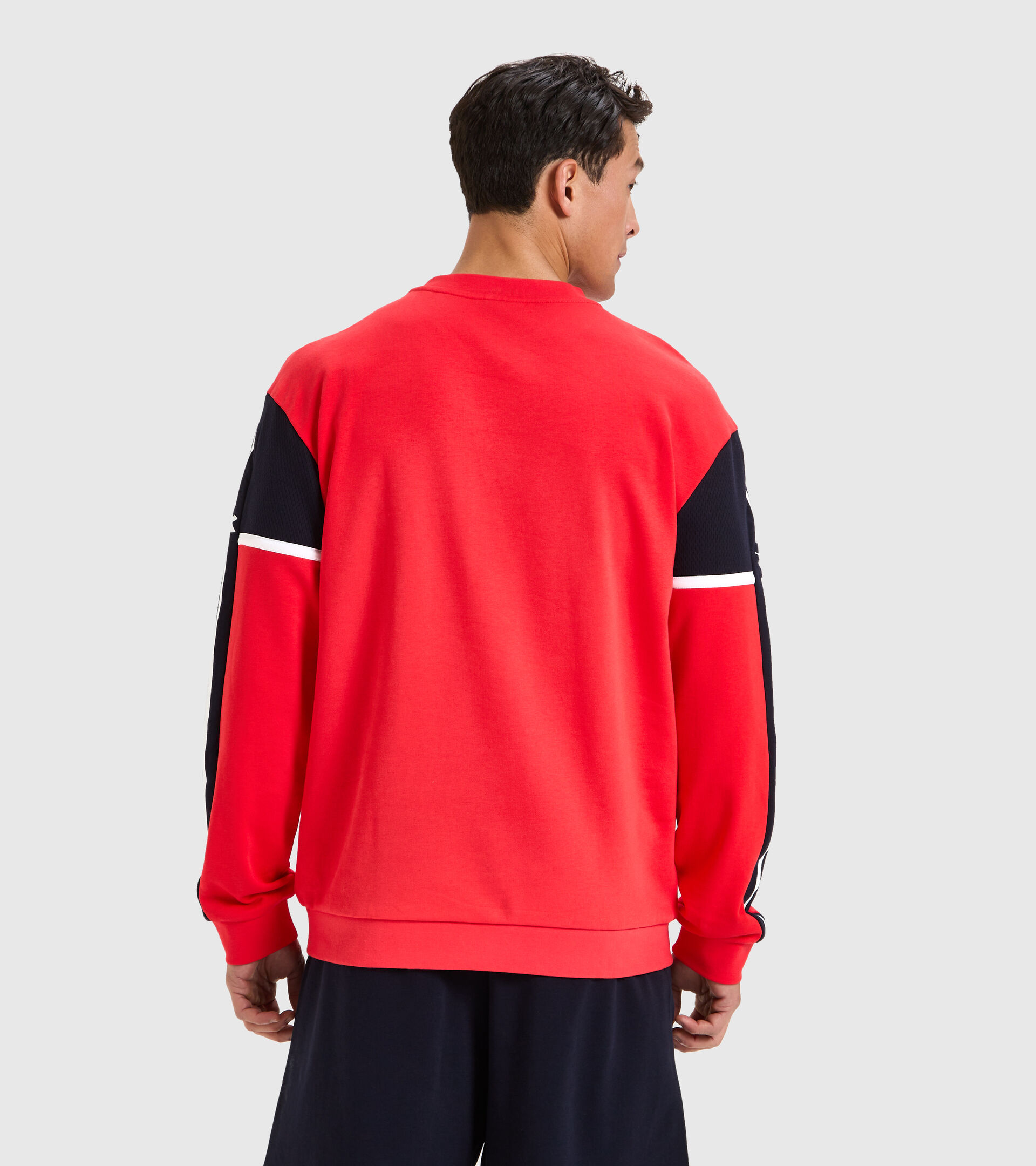 Felpa in spugna di cotone - Uomo SWEATSHIRT CREW WEAVE ROSSO PAPAVERO - Diadora