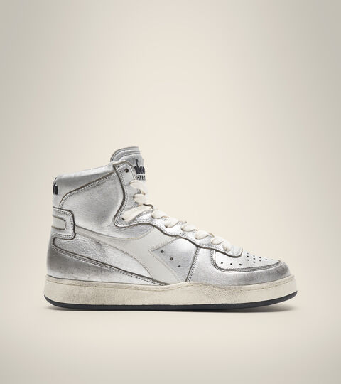 Zapatilla Heritage - Unisex MI BASKET METAL USED ARGENTO/BIANCO/NERO - Diadora