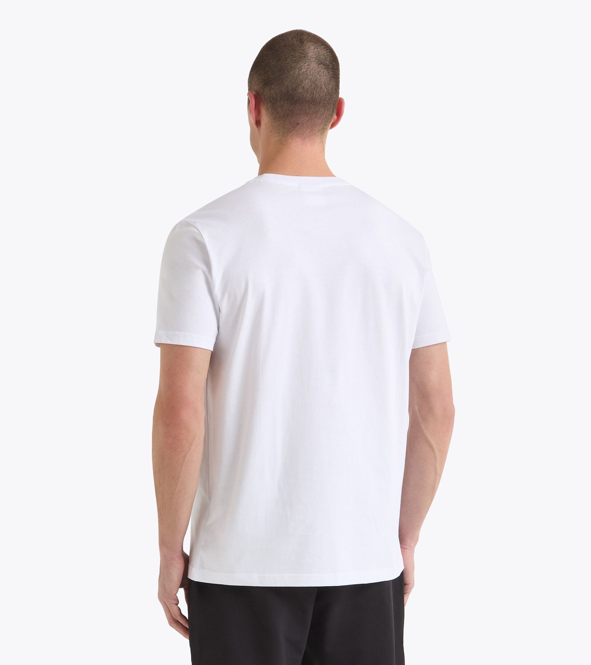 T-shirt - All-Gender T-SHIRT SS LOGO OPTICAL WHITE/BLACK - Diadora
