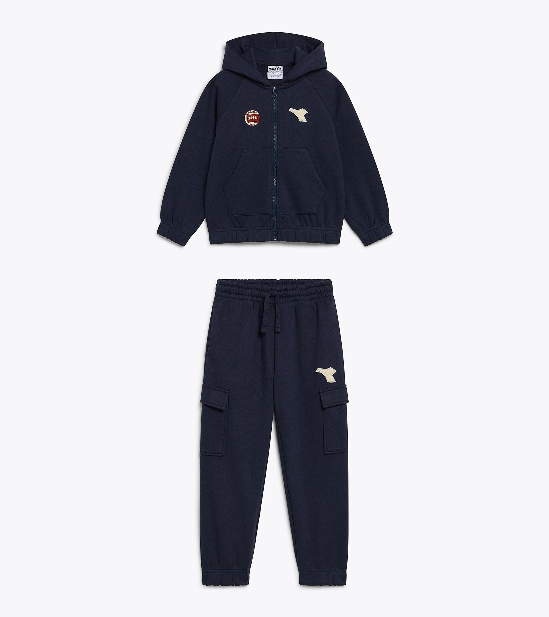 Surv&ecirc;tement cotton look - Regular - Gar&ccedil;on JB. TRACKSUIT HD FZ LOGO (BR) BLEU NUITS - Diadora