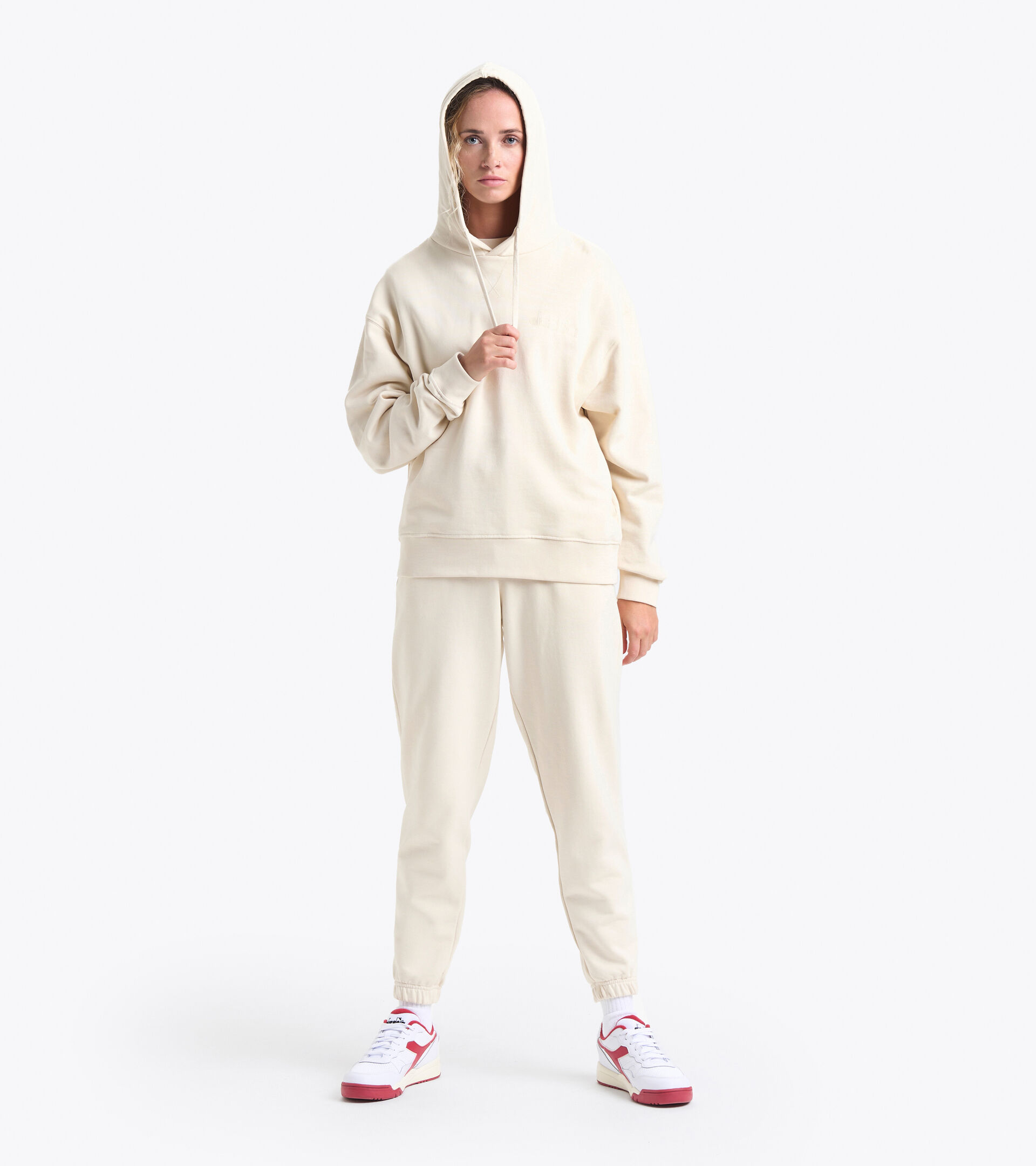 Cotton hoodie - Gender neutral HOODIE SPW LOGO WHITE SWAN - Diadora
