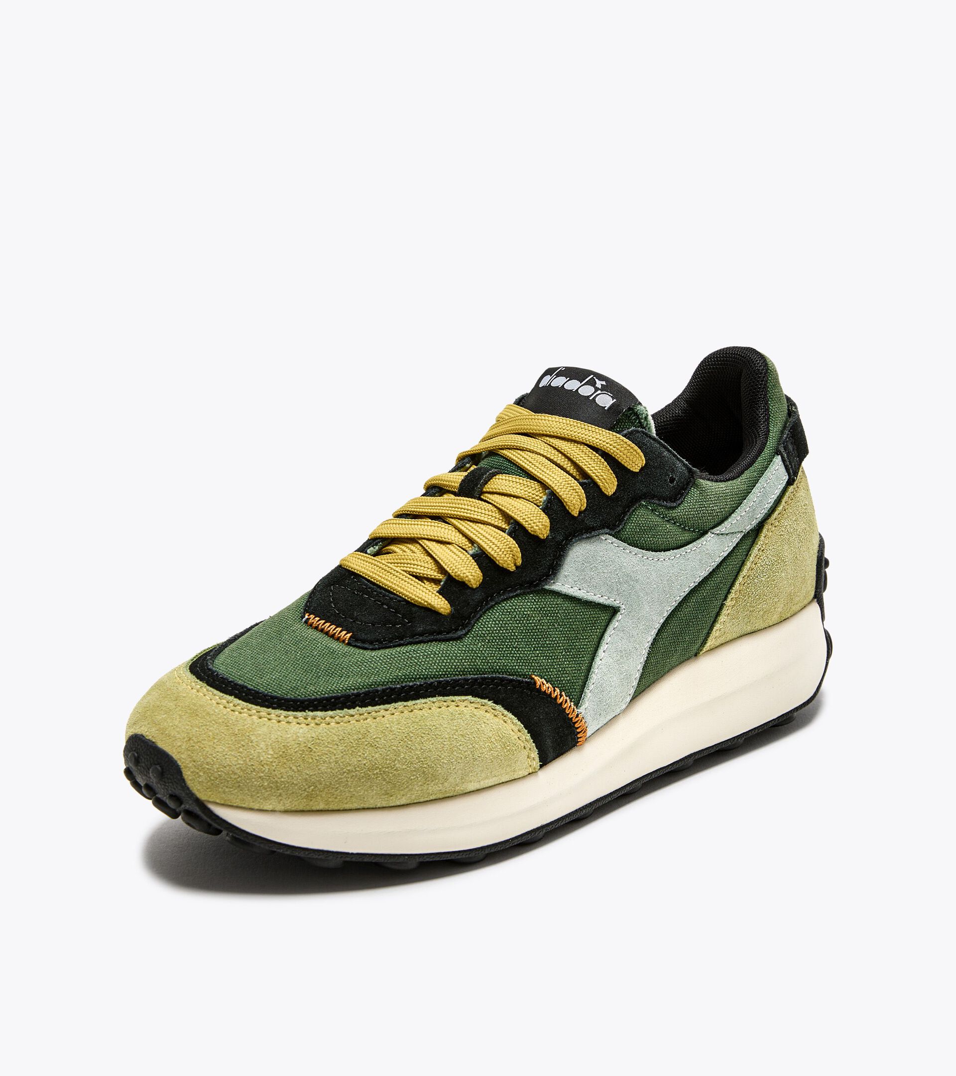 Sneaker sportiva - Gender Neutral RACE SUEDE SW VERDE FOGLIAME/GIALLO CITRUS - Diadora
