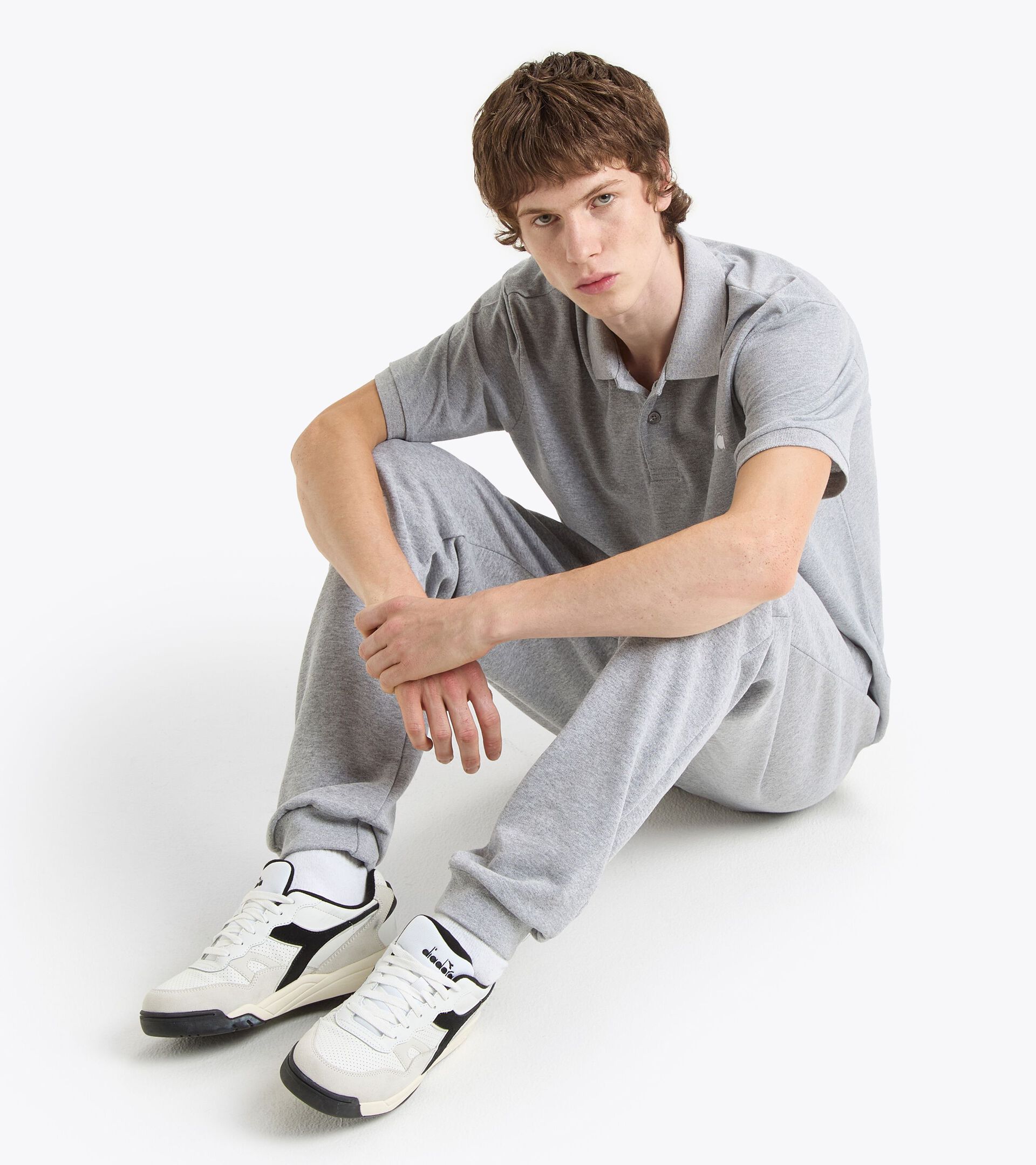 Piqué cotton polo - Men’s POLO SS LOGO HIGH RISE MELANGE - Diadora