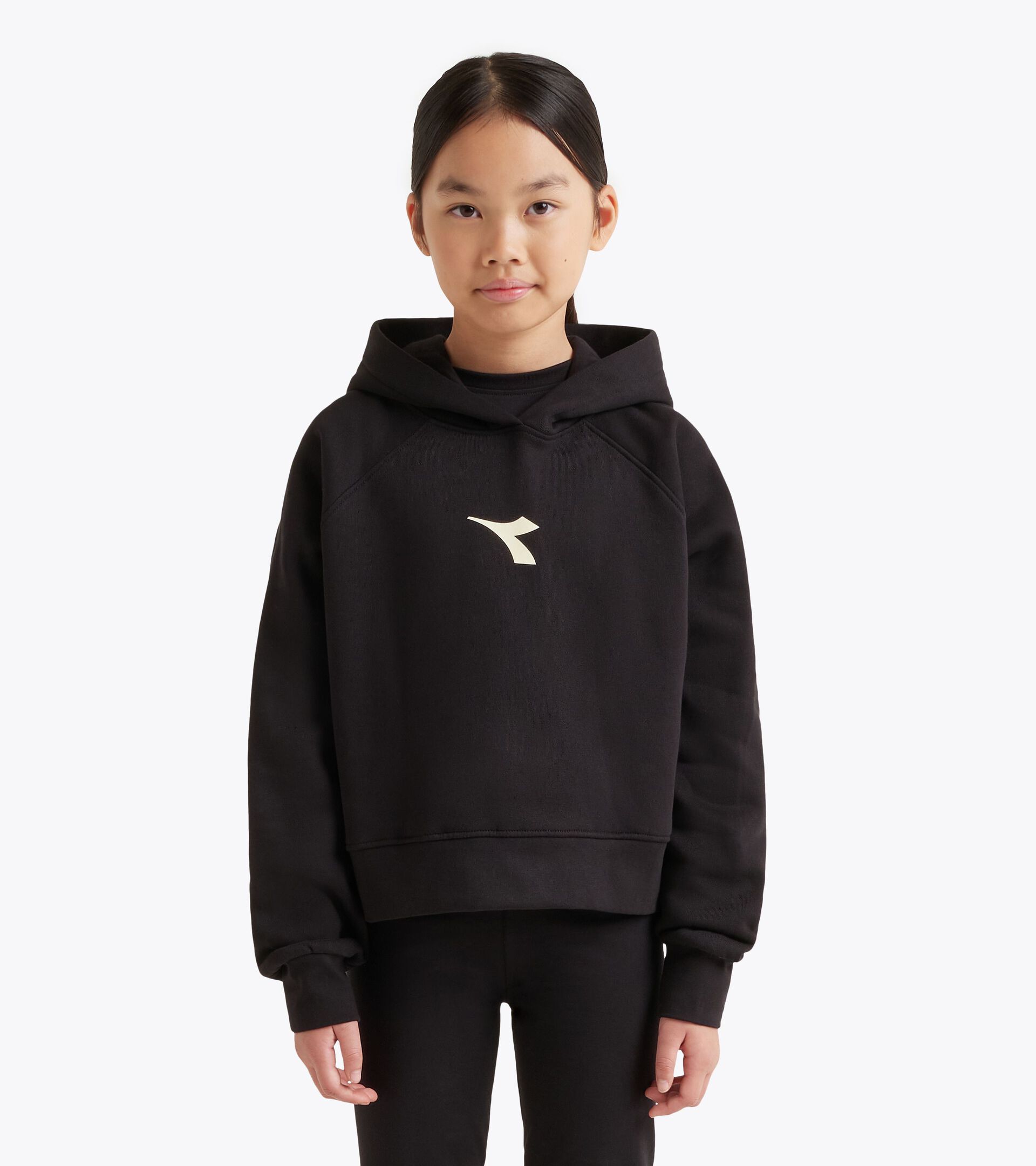 Hoodie - Girls JG. HOODIE RHINESTONE BLACK - Diadora
