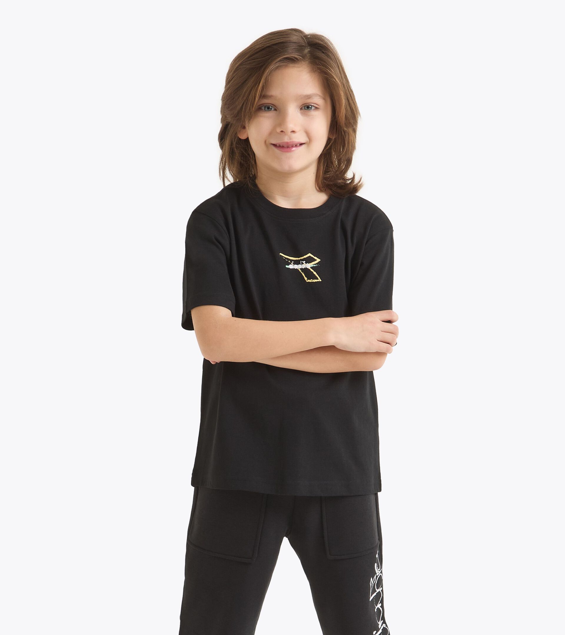 Cotton t-shirt - Boy JB. T-SHIRT SS GRAFFITI SL BLACK - Diadora