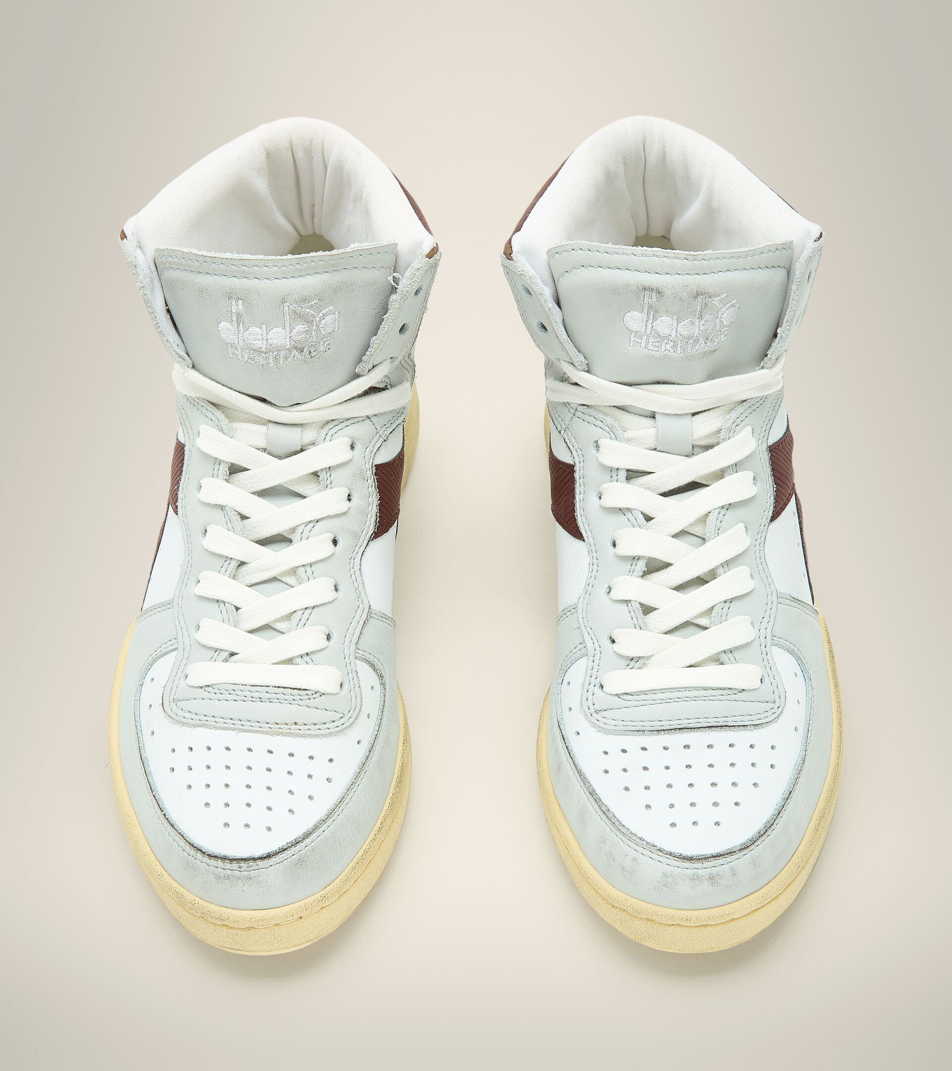 Heritage shoes - Unisex MI BASKET USED WHITE/DECADENT CHOCOLATE - Diadora