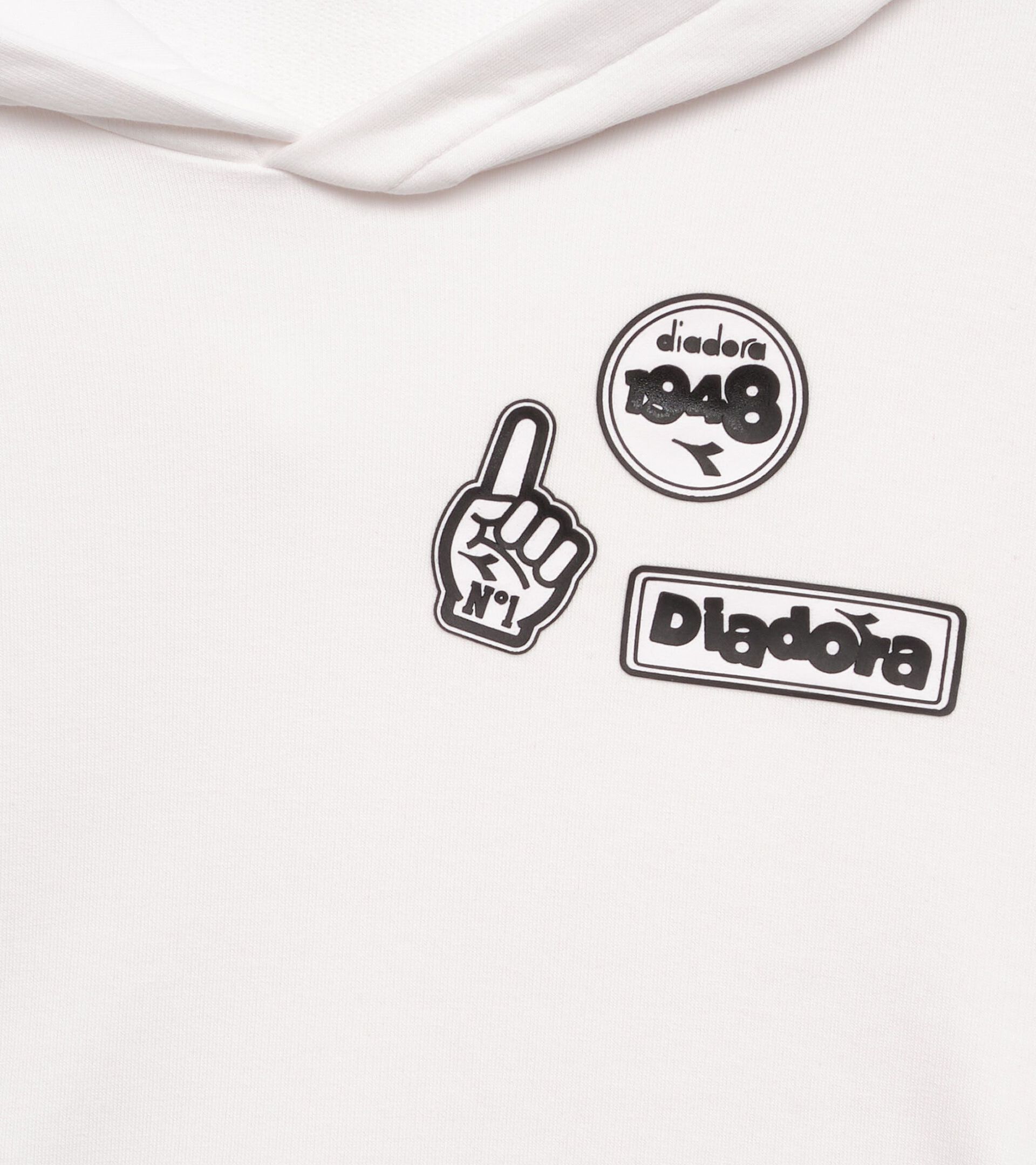 Sweat-shirt en coton &eacute;pais - Gar&ccedil;on
 JB. HOODIE ESS. SPORTS BLANC VIF - Diadora