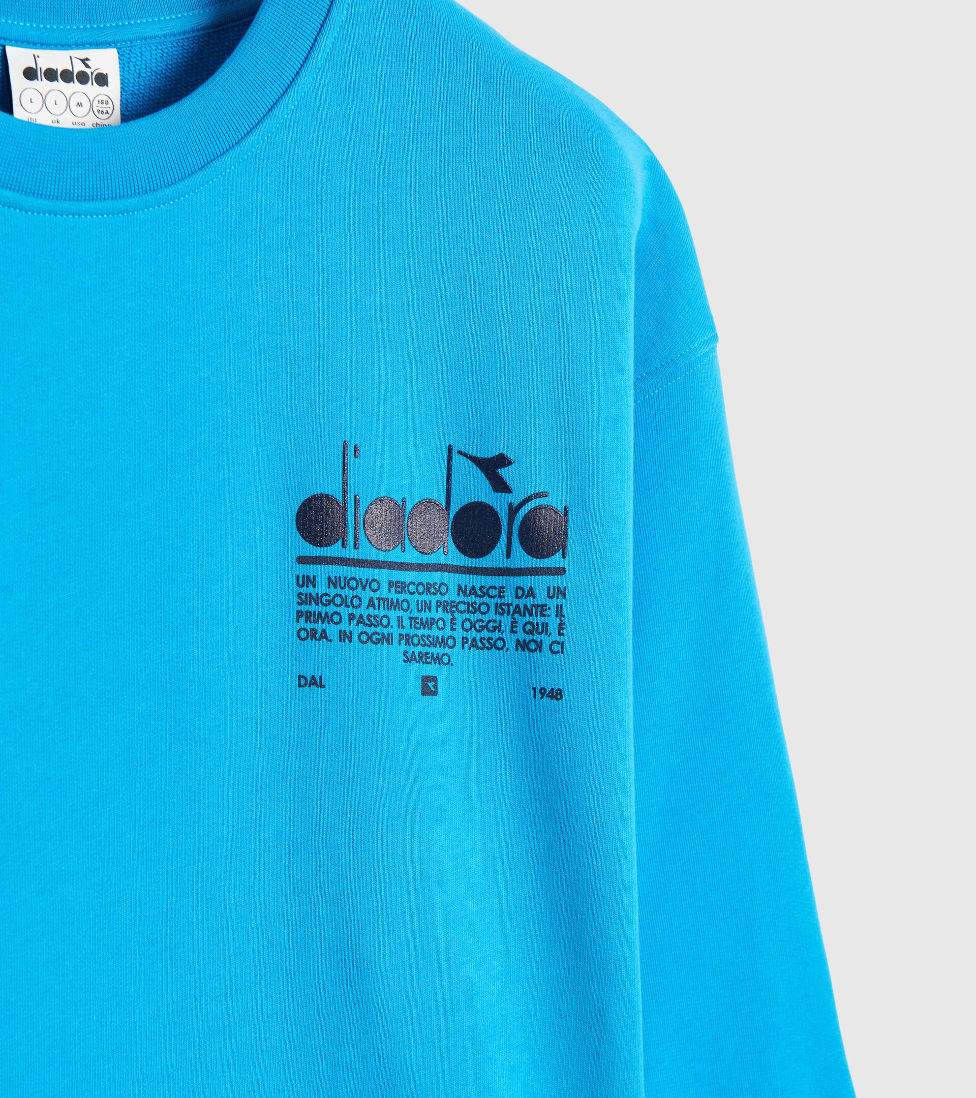 Cotton round-neck sweatshirt - Unisex SWEATSHIRT CREW MANIFESTO SKY BLUE INTENSE - Diadora