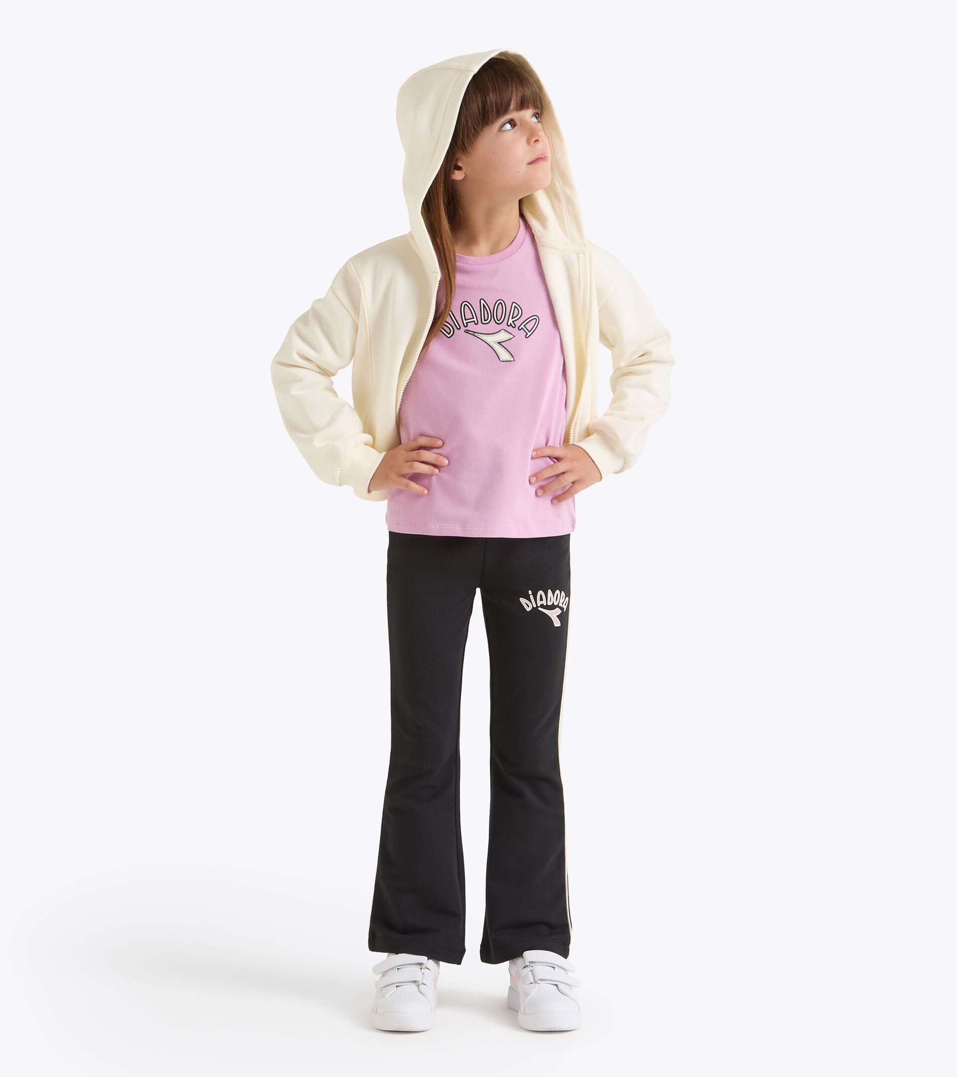Sudadera con capucha - Corte regular - Niña/Adolescente
 JG. HOODIE FZ LOGO BIANCO GARDENIA - Diadora