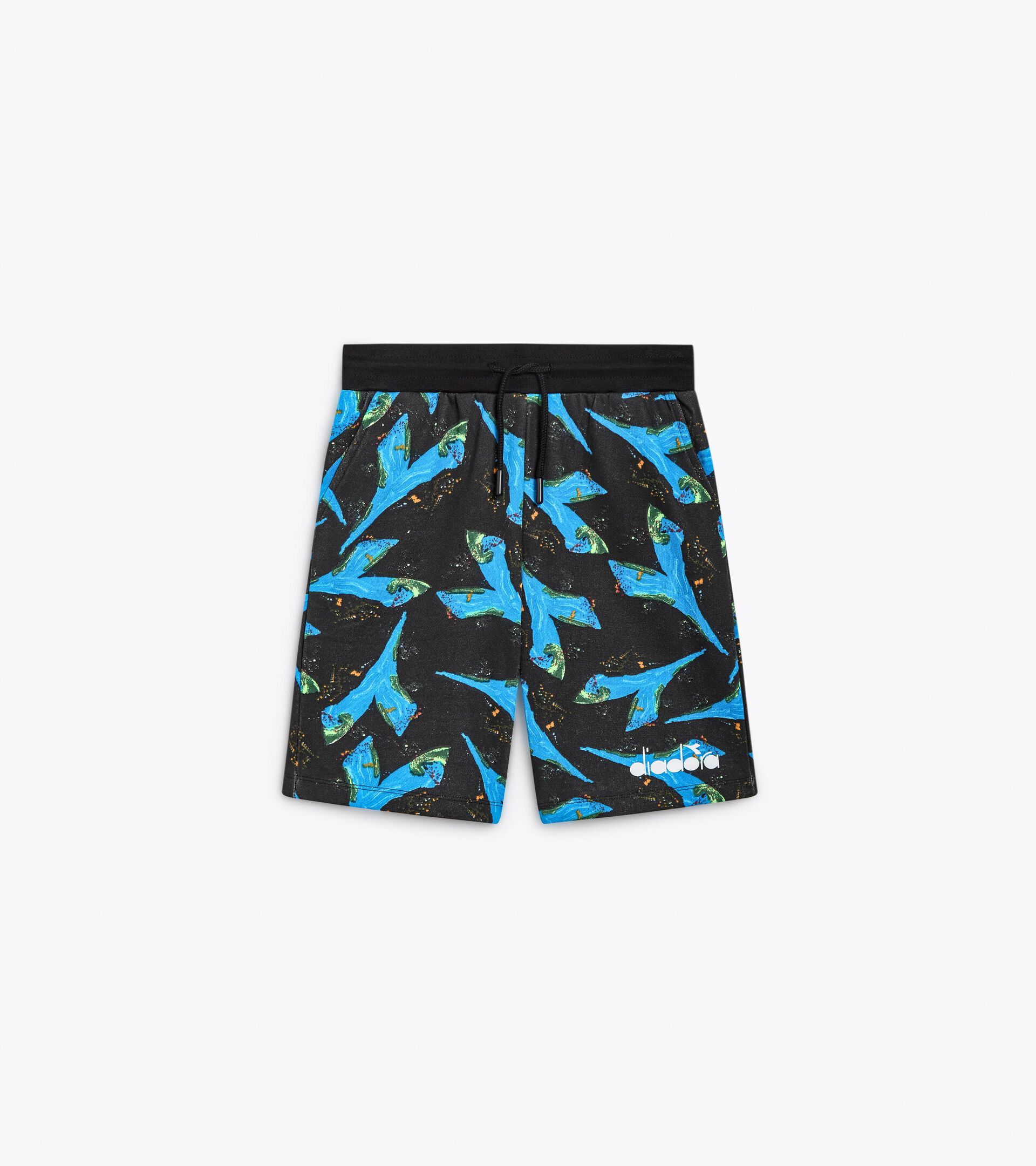 Bermuda shorts - Boy JB. BERMUDA LOGO AOP BLACK - Diadora