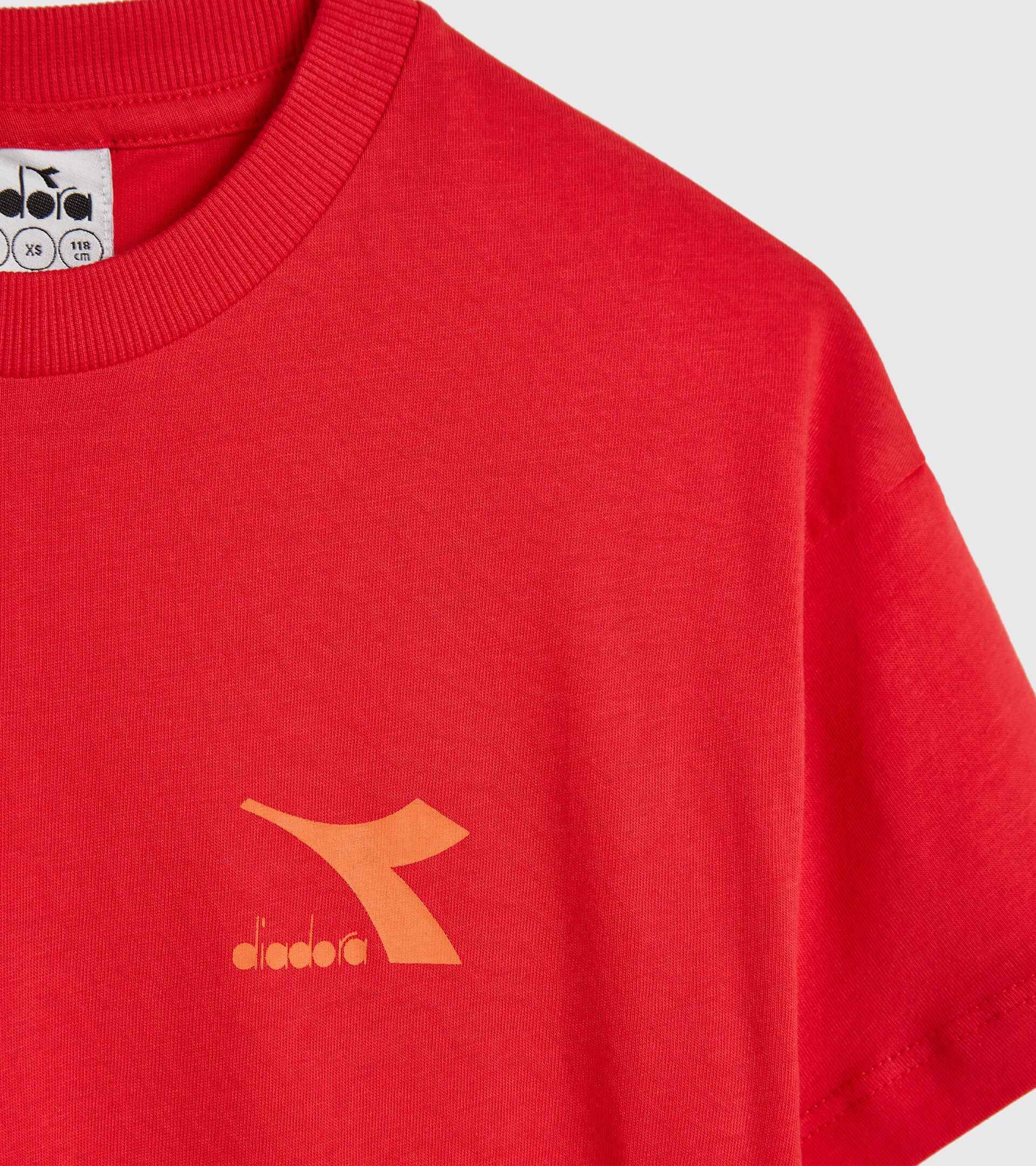 T-shirt en coton junior - Unisexe JU.T-SHIRT SS RAINBOW COQUELICOT ROUGE - Diadora