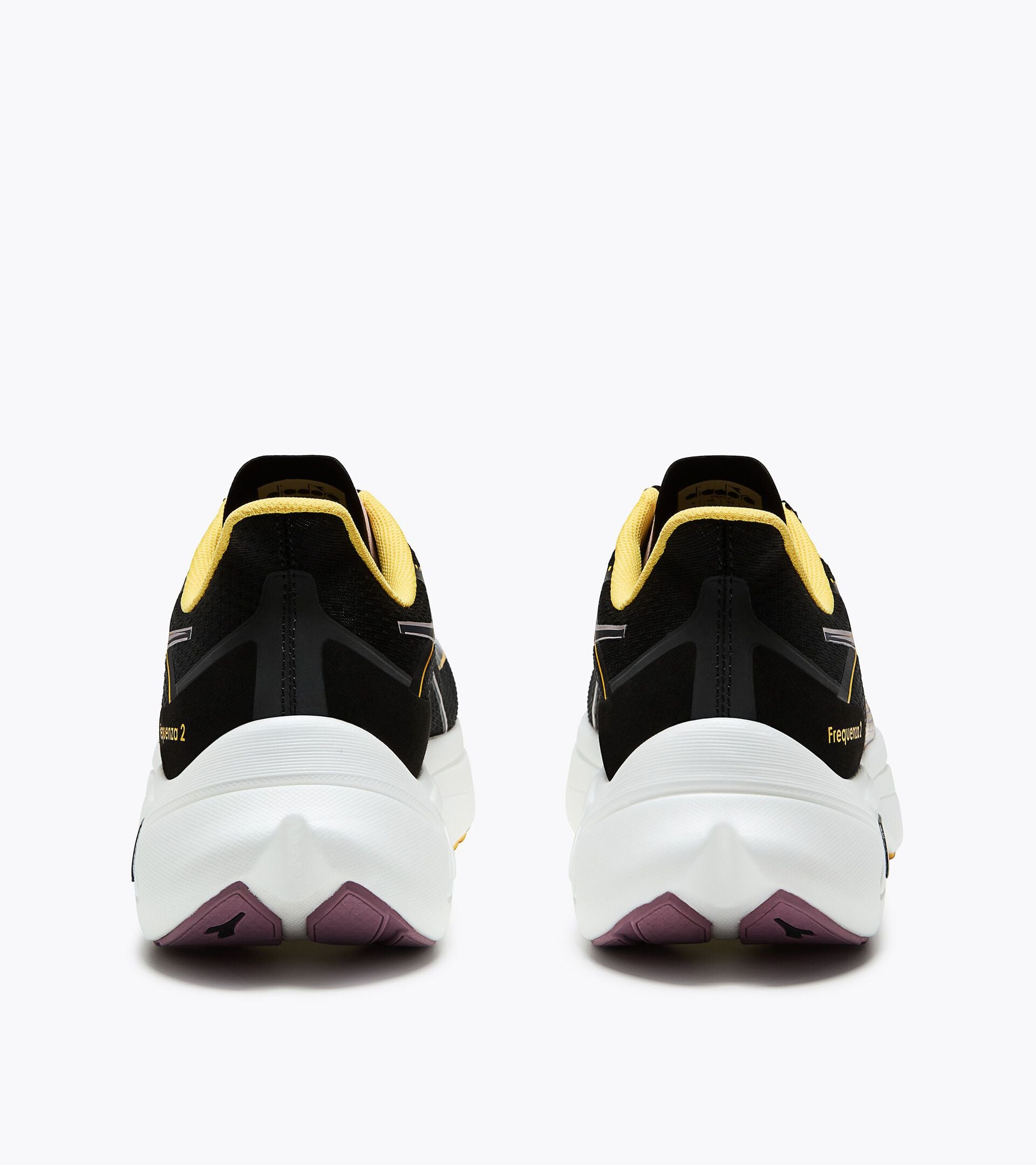 Running shoe - Lightness and reactivity - Men&rsquo;s FREQUENZA 2 BLACK /DAFFODIL - Diadora