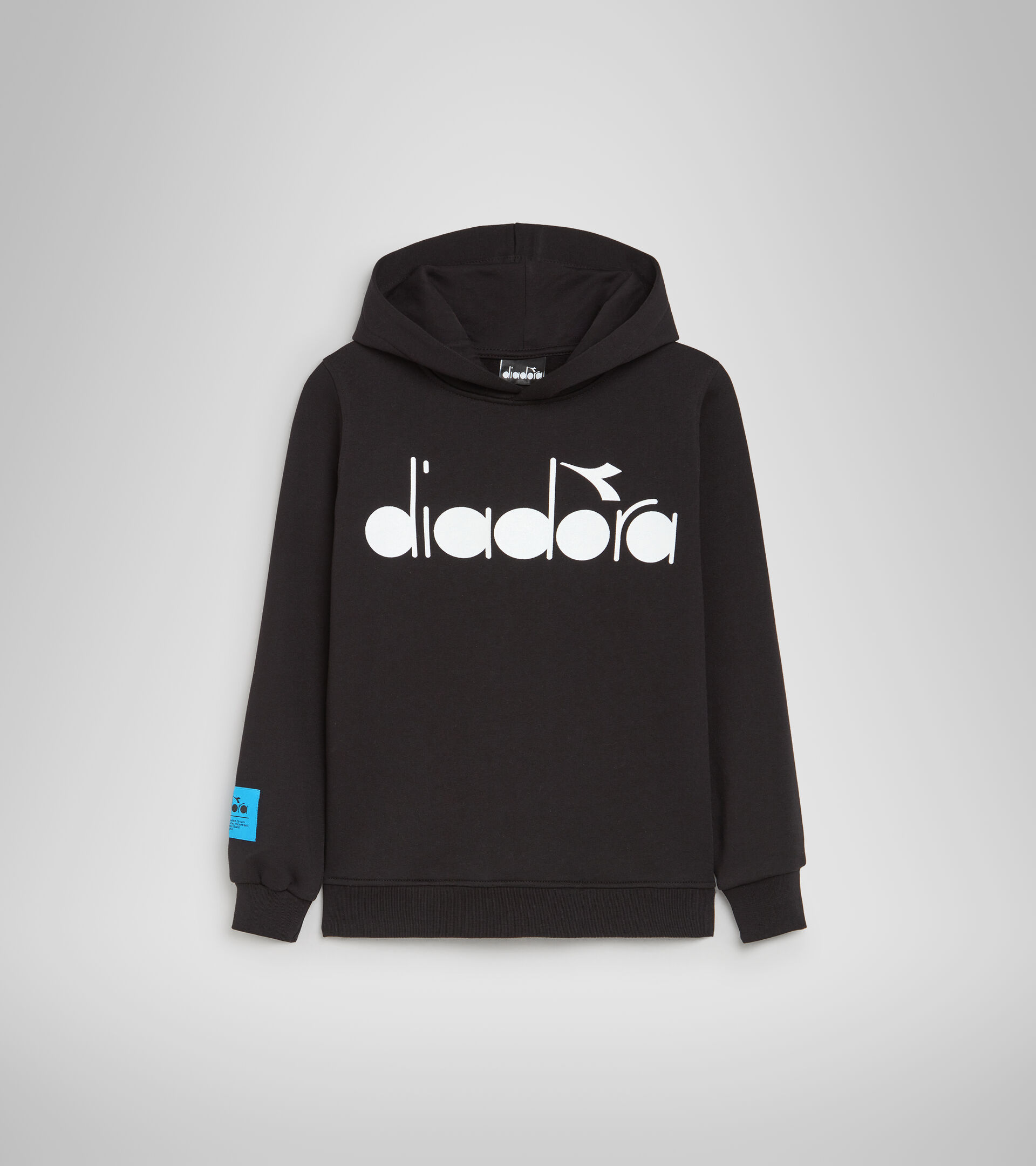 Felpa logo - Bambino JB.HOODIE D NERO/BIANCO MARSHMALLOW - Diadora