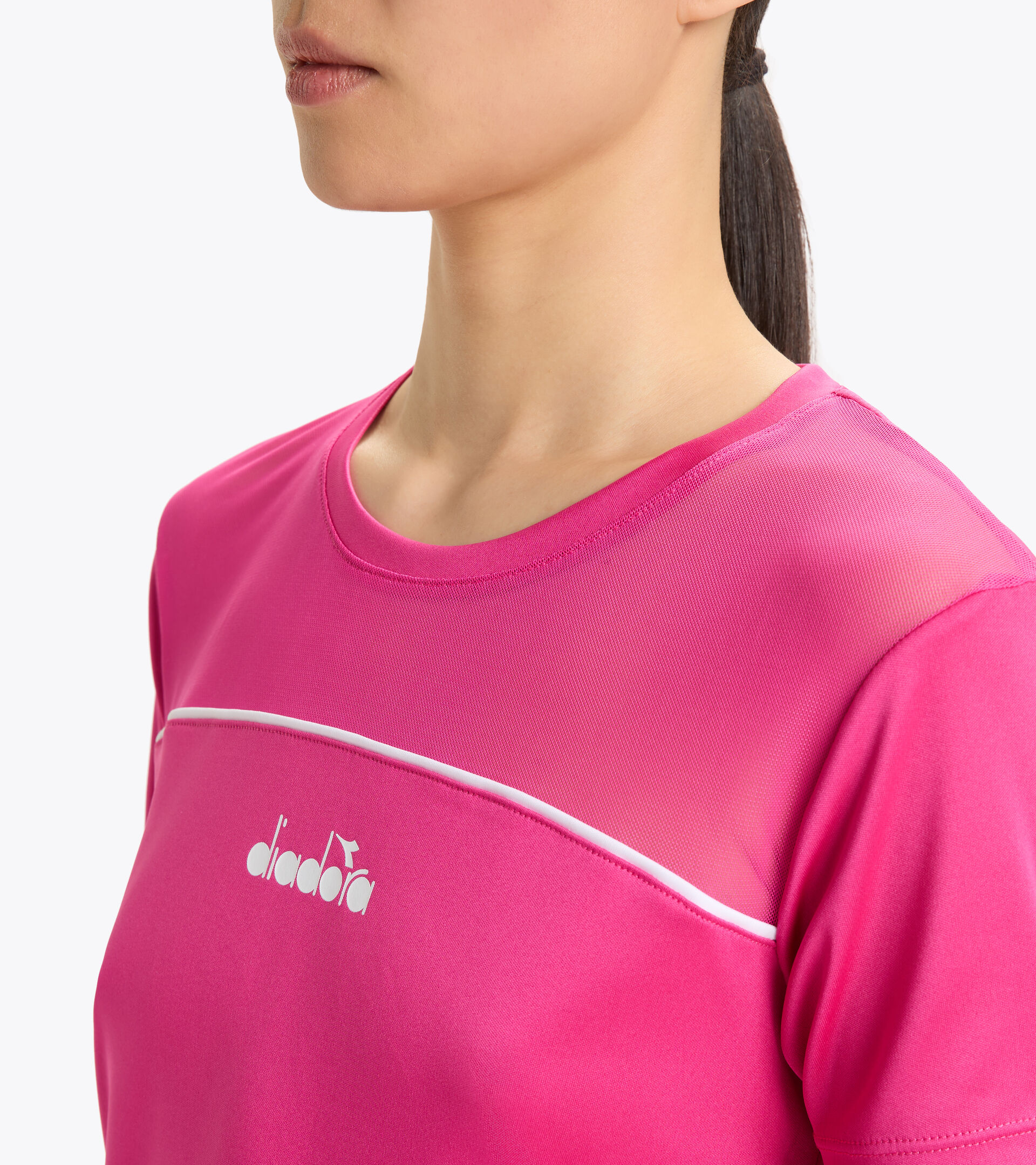 T-shirt de tennis en polyester - Femme L. SS CORE T-SHIRT T VIOLET BETTERAVE - Diadora