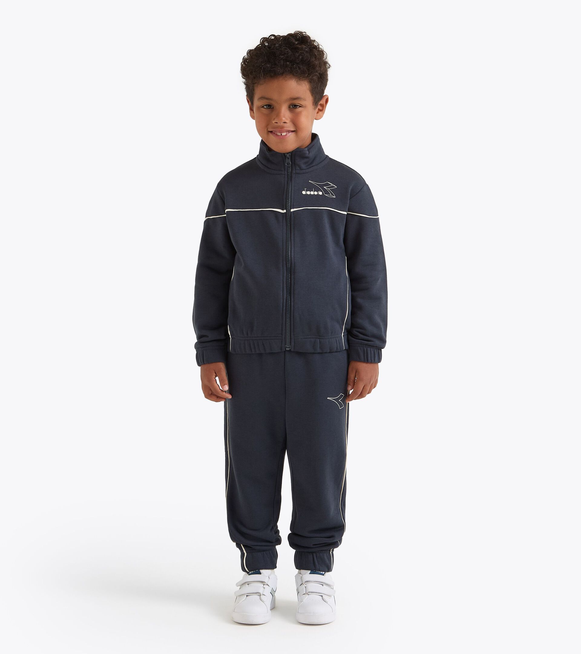 Coordinated tracksuit - Boys and girls  JU. TRACKSUIT FZ LOGO (FT) BLUE DENIM - Diadora