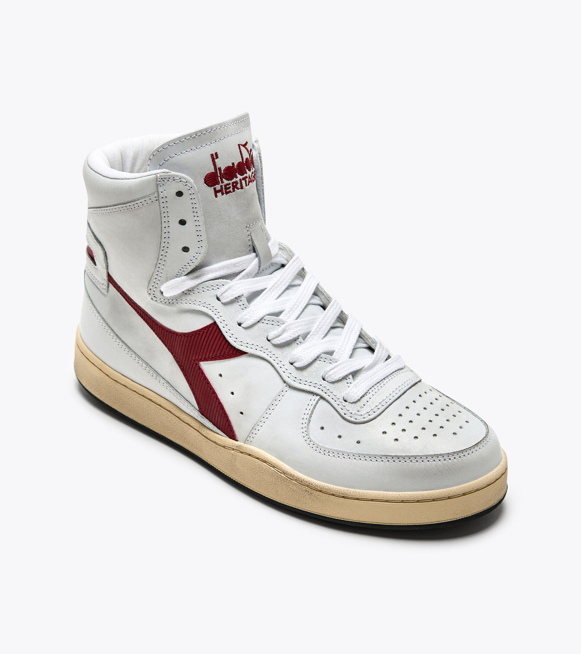 Heritage shoes - Unisex MI BASKET USED WHITE/GARNET - Diadora
